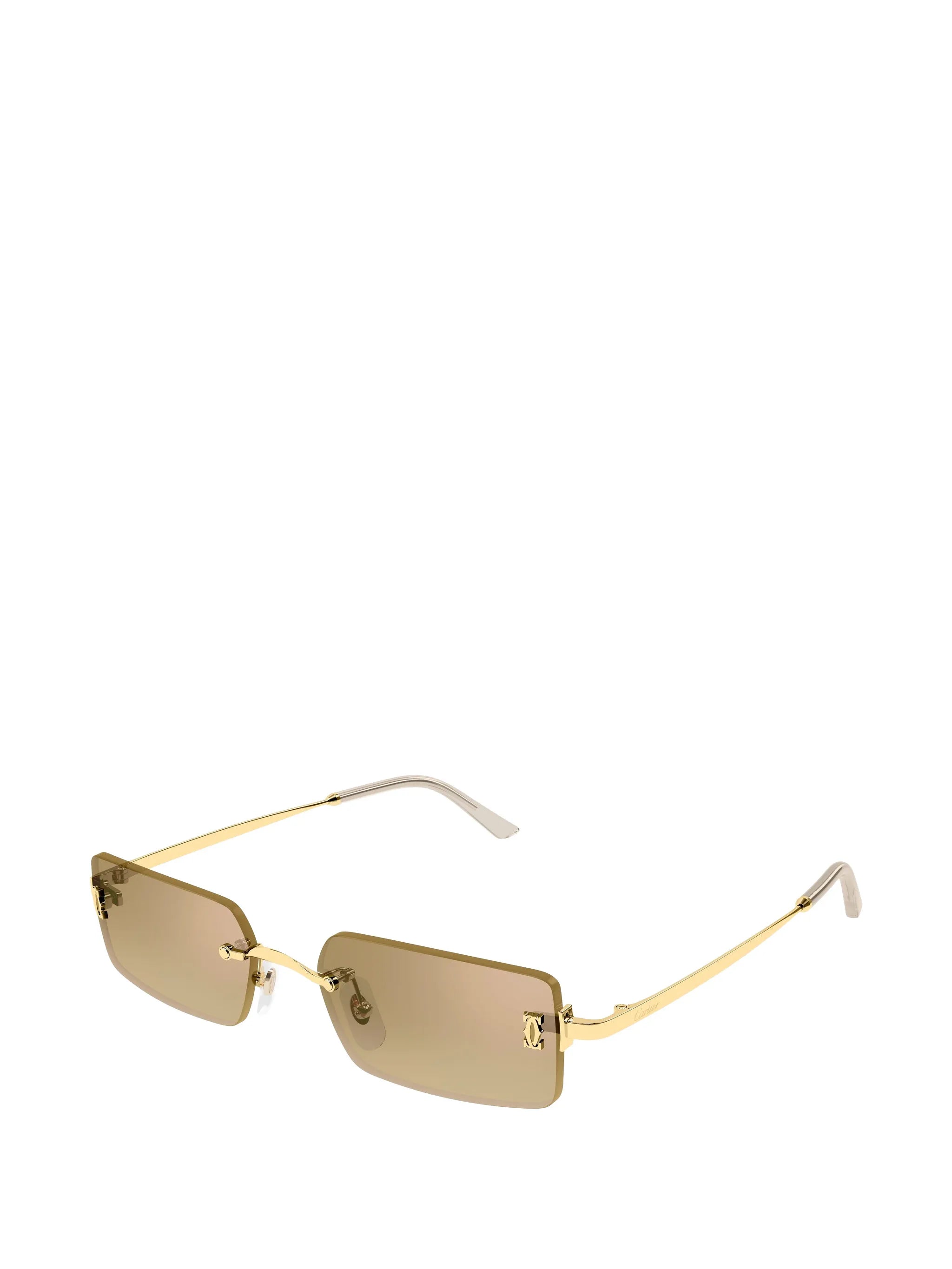 rimless rectangle-frame sunglasses