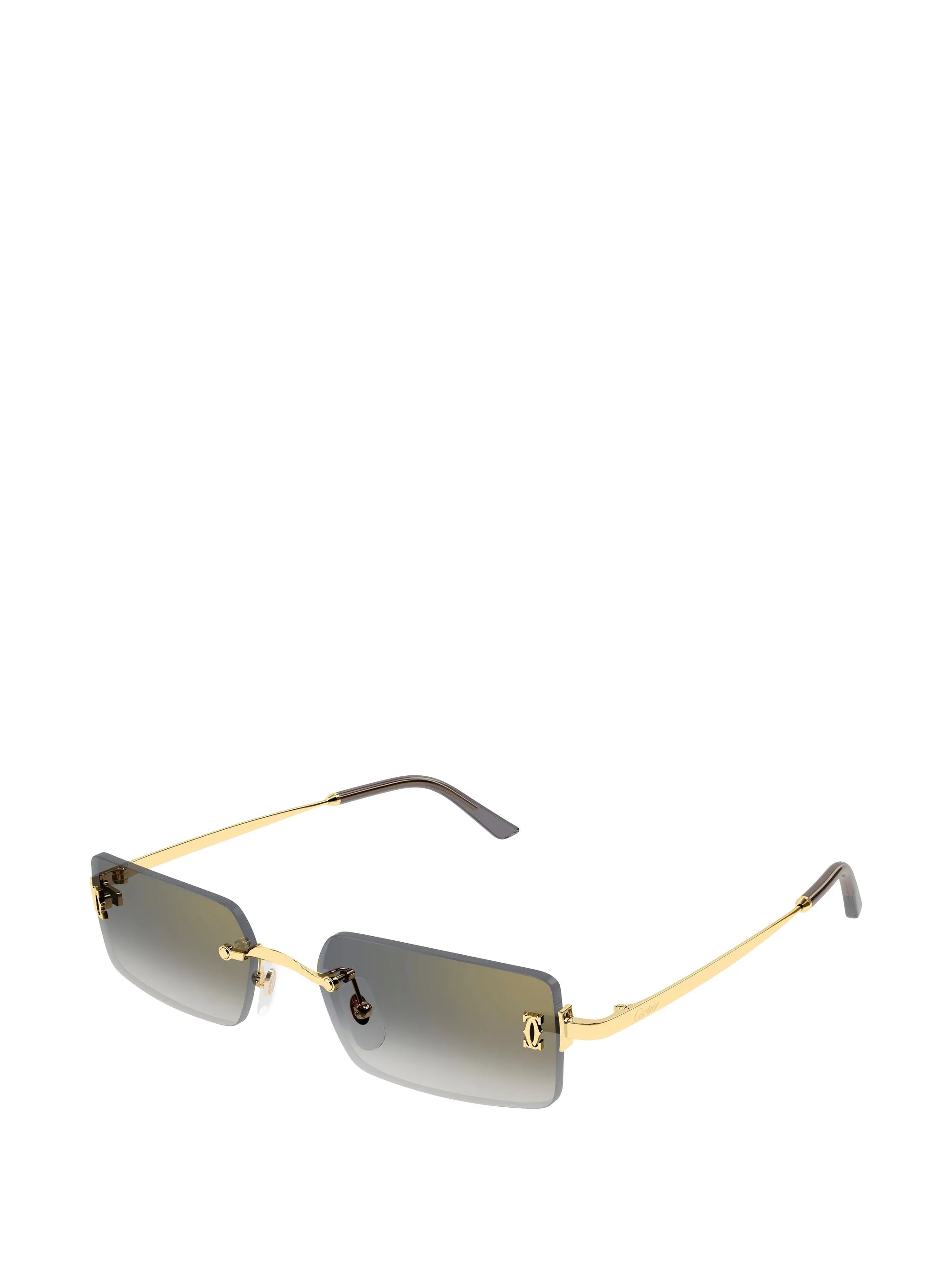 C de Cartier rimless rectangle-frame sunglasses