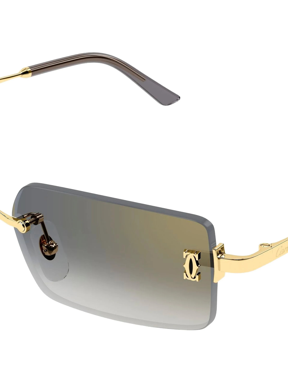 C de Cartier rimless rectangle-frame sunglasses