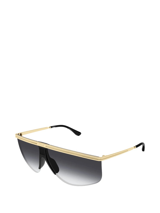 pilot-frame shield sunglasses