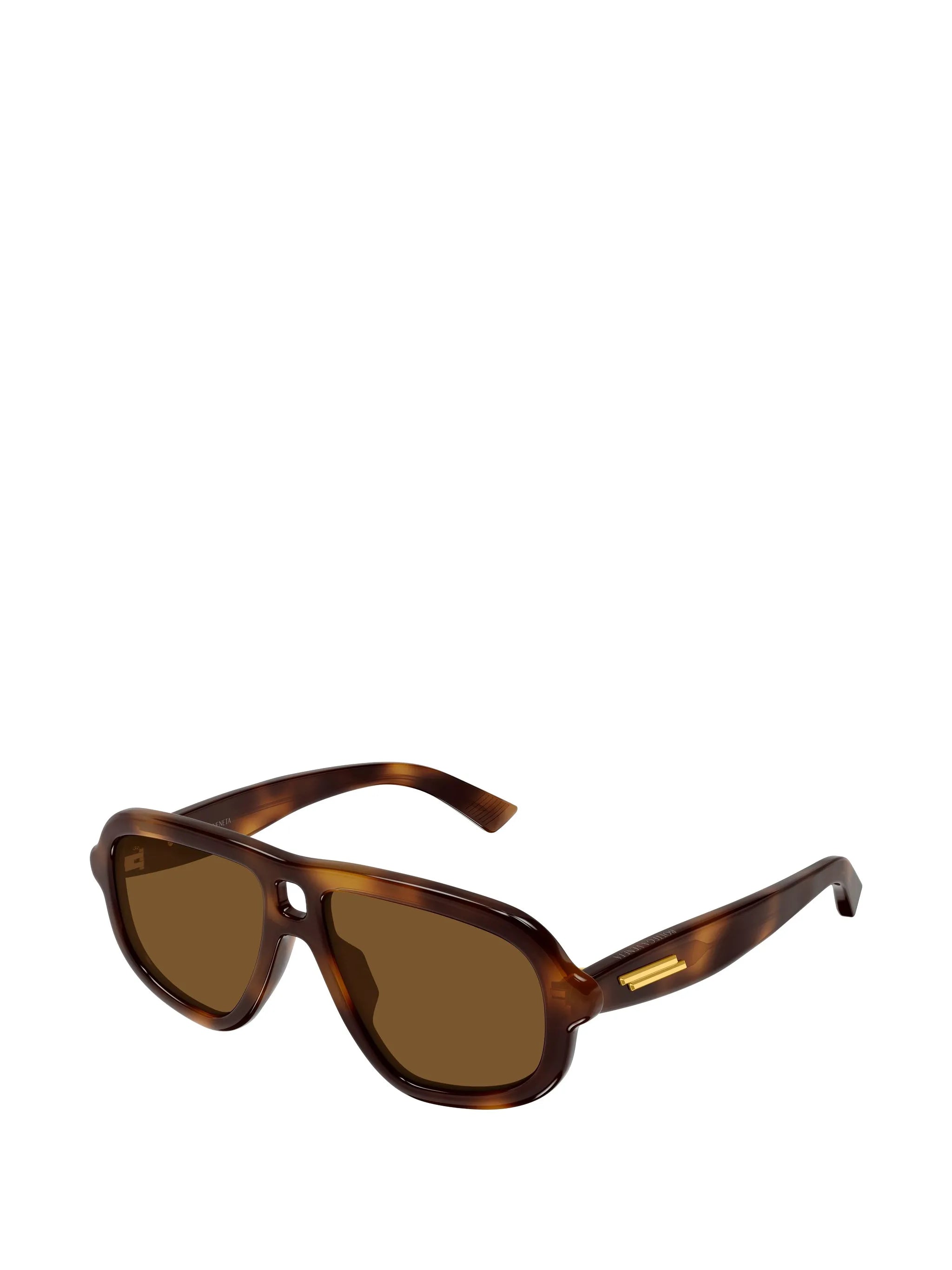 tortoiseshell-effect pilot-frame sunglasses