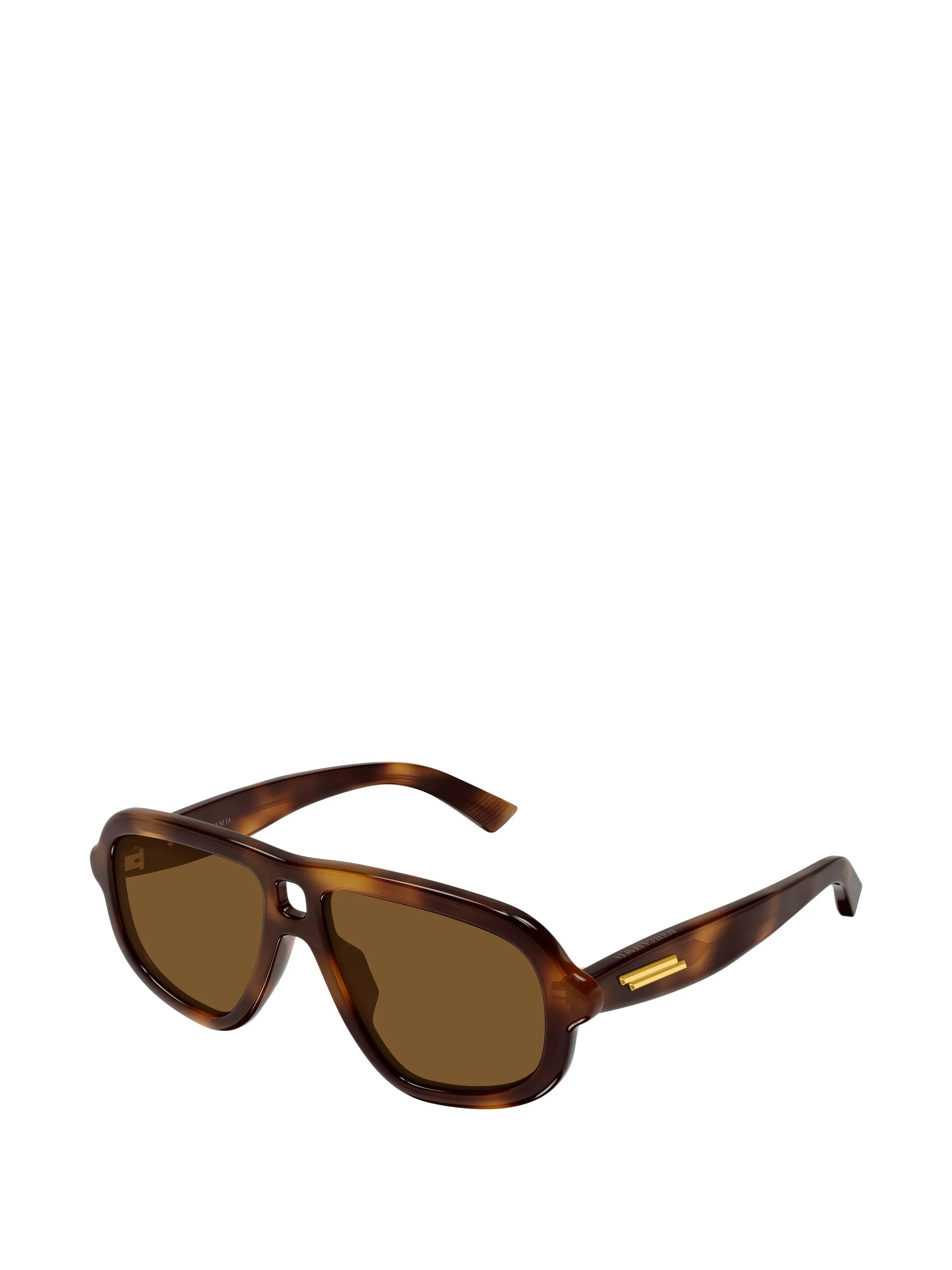 tortoiseshell-effect pilot-frame sunglasses