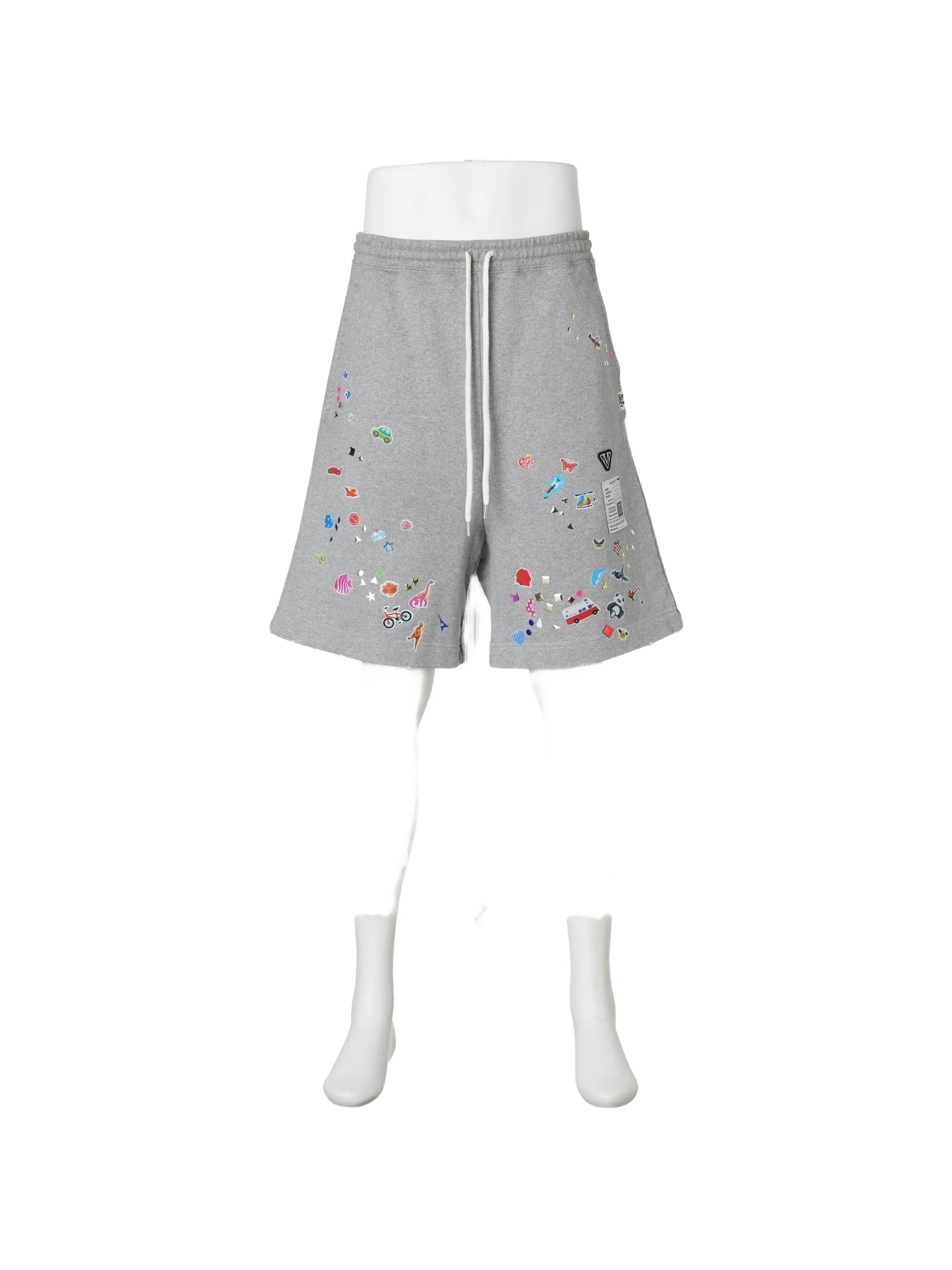 kids-sticker printed sweat shorts