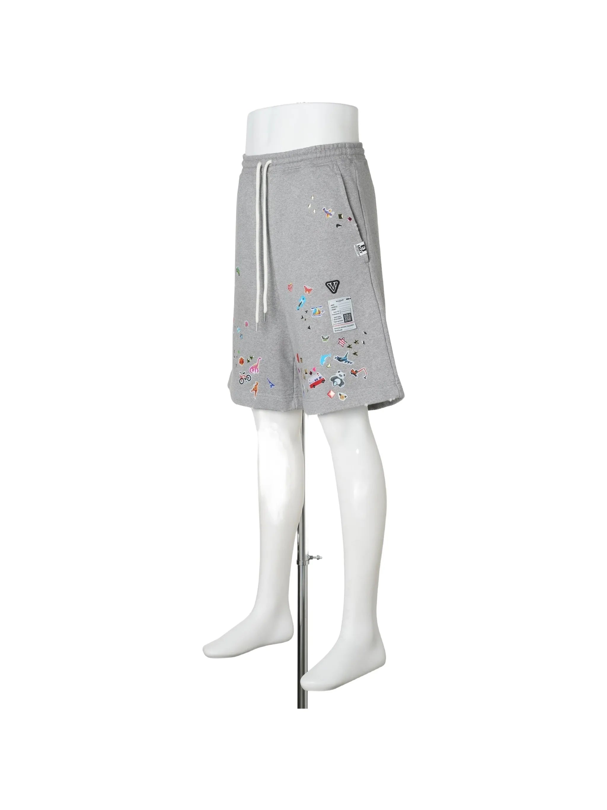 kids-sticker printed sweat shorts