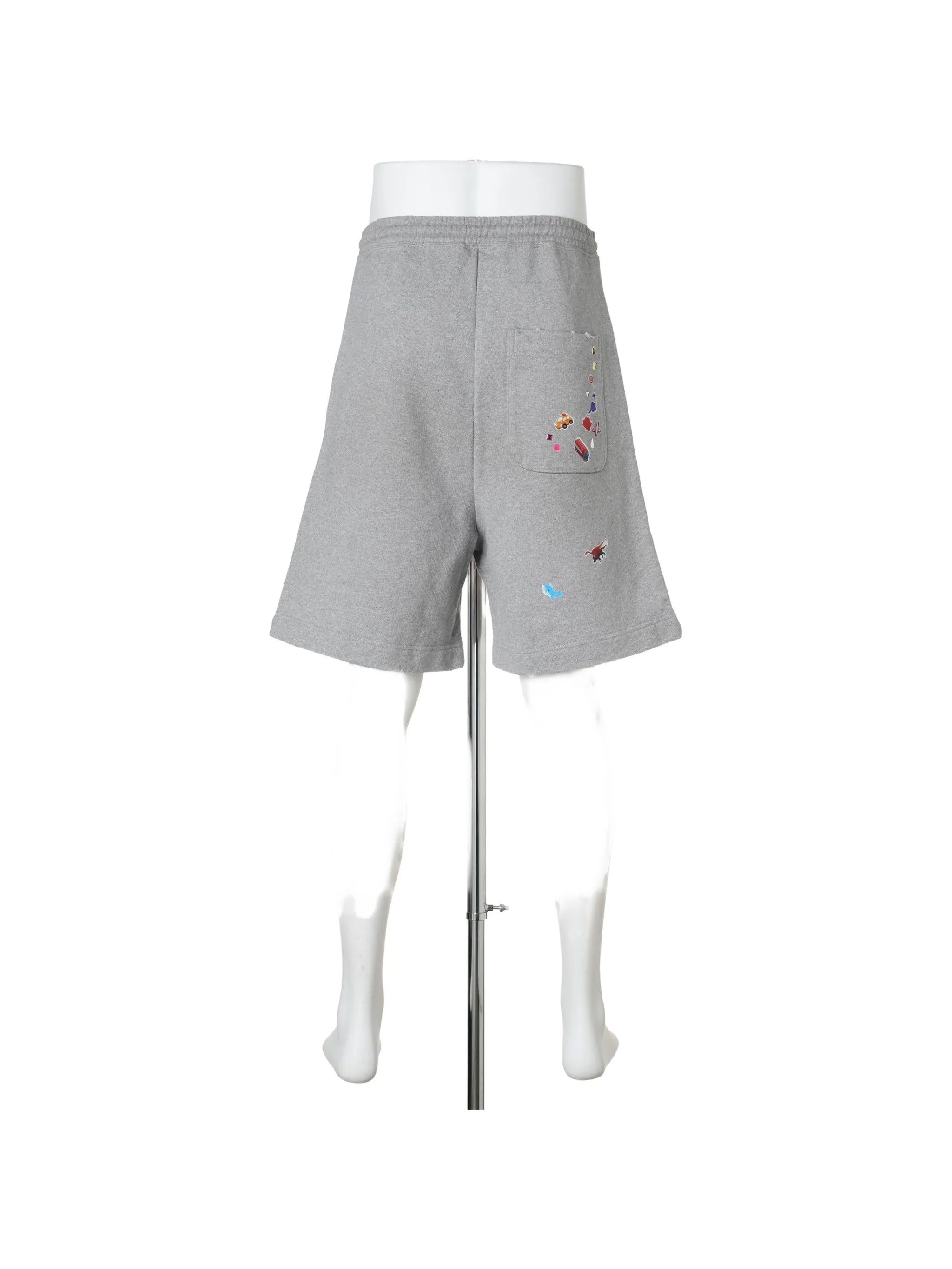kids-sticker printed sweat shorts