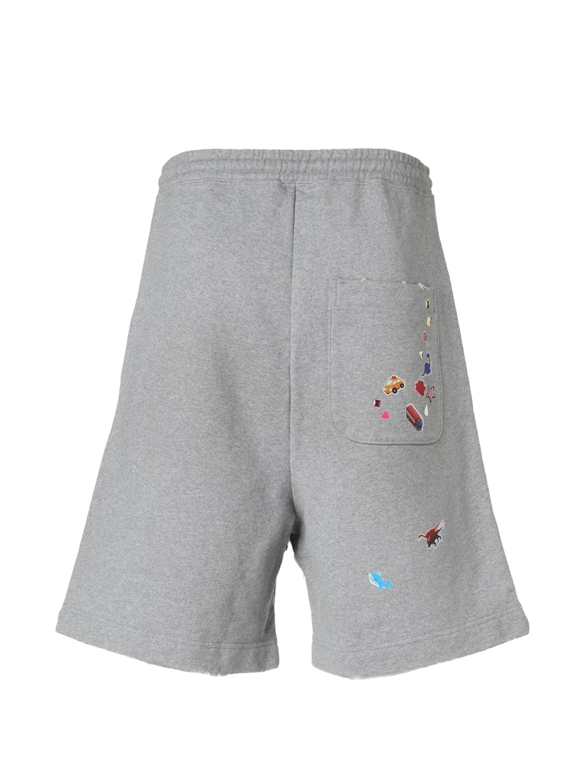 kids-sticker printed sweat shorts
