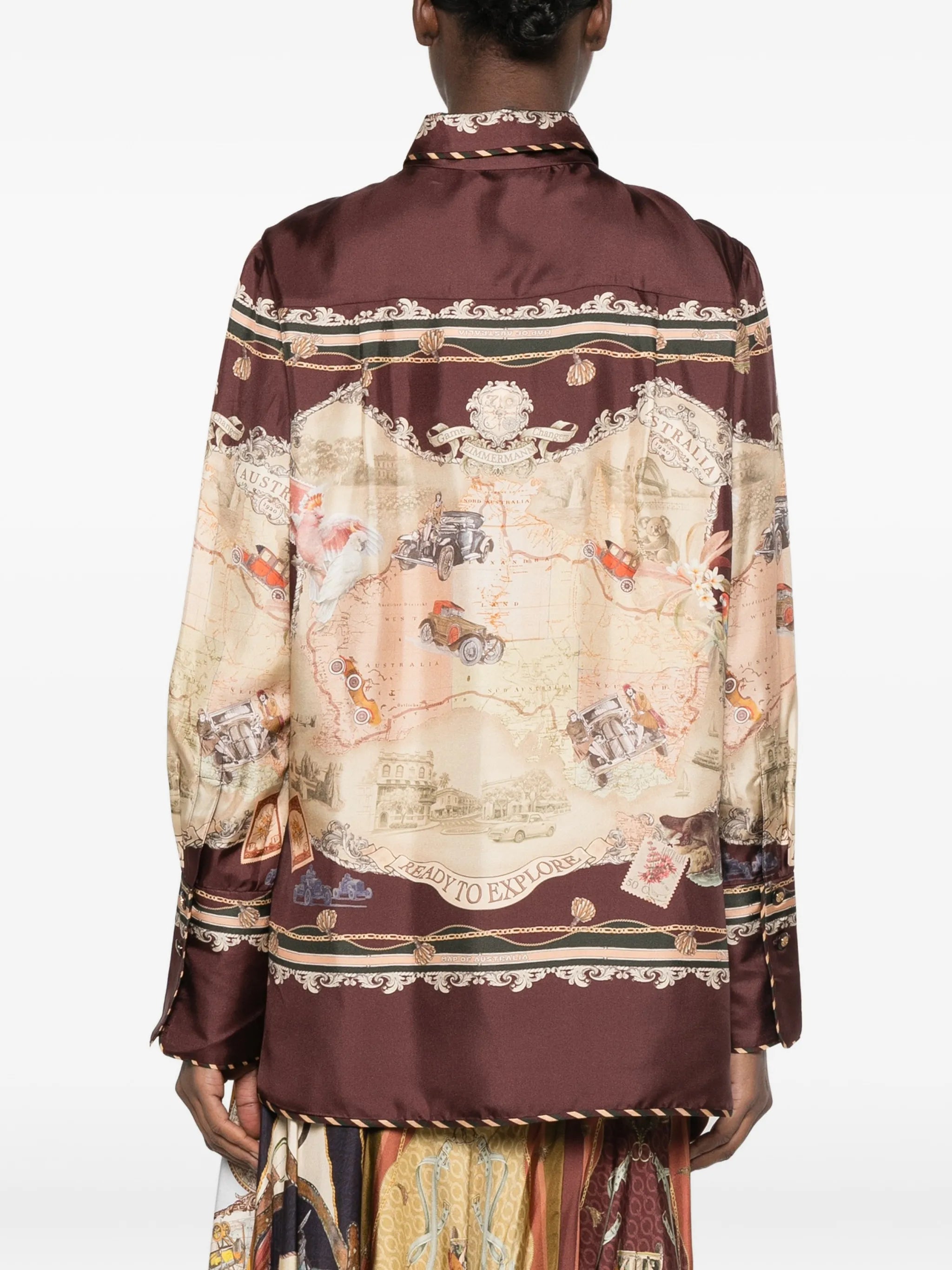 graphic-print long-sleeve shirt