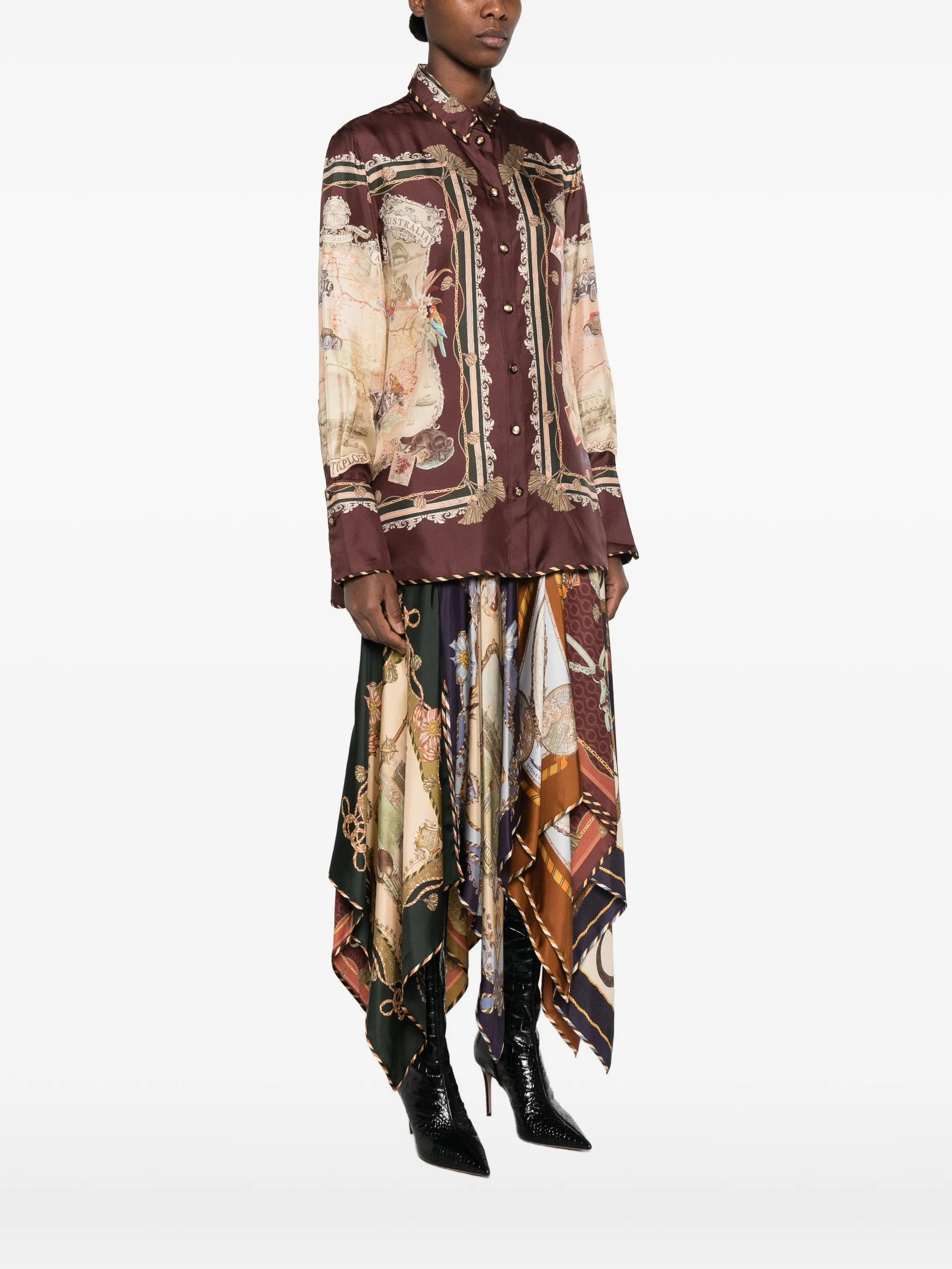 graphic-print long-sleeve shirt