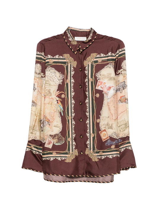 graphic-print long-sleeve shirt