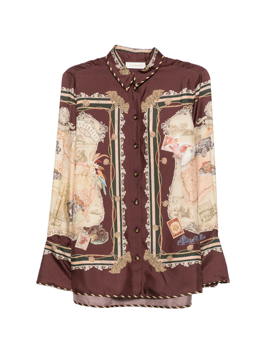 graphic-print long-sleeve shirt