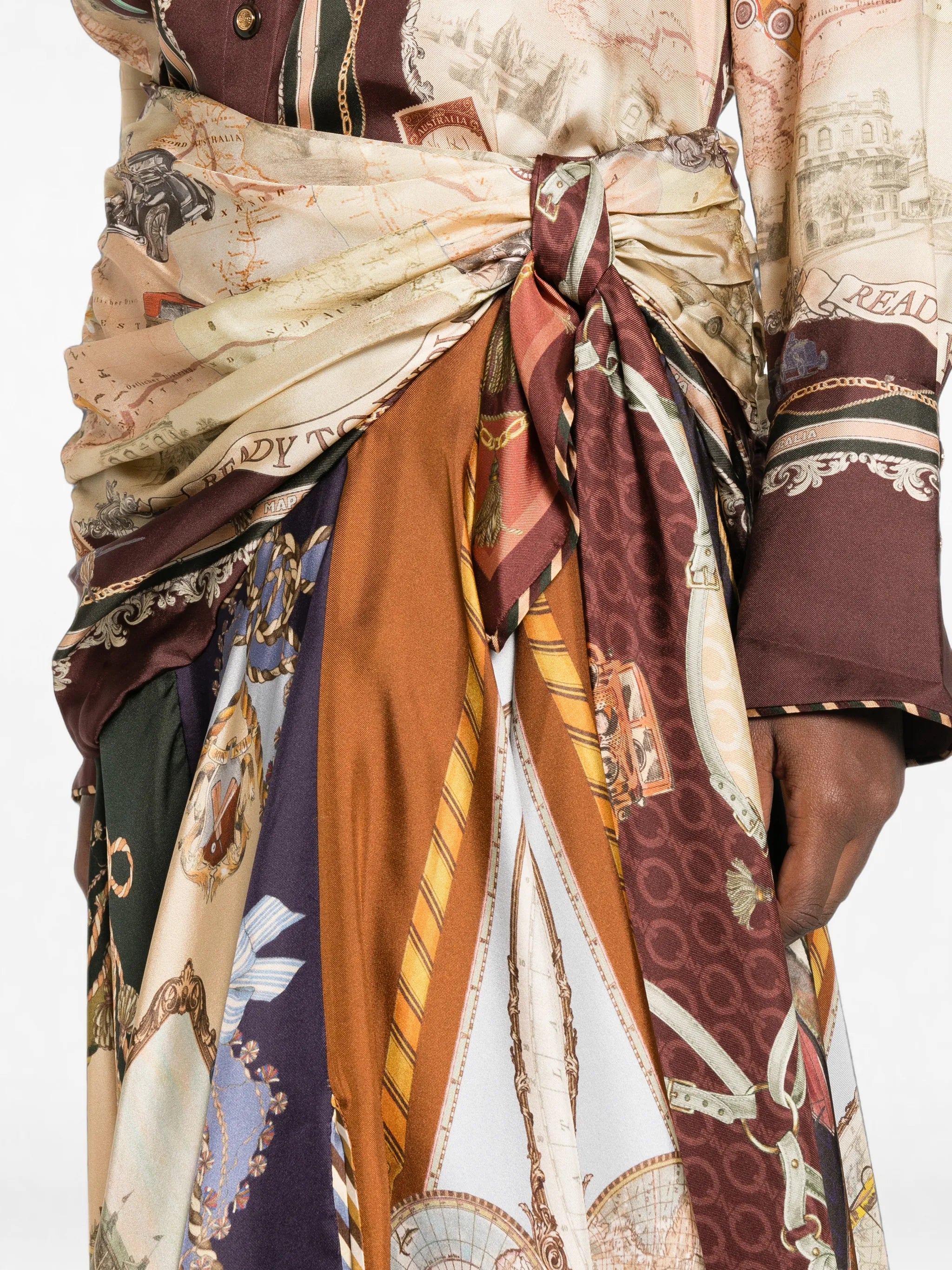 spliced scarf handkerchief-hem skirt