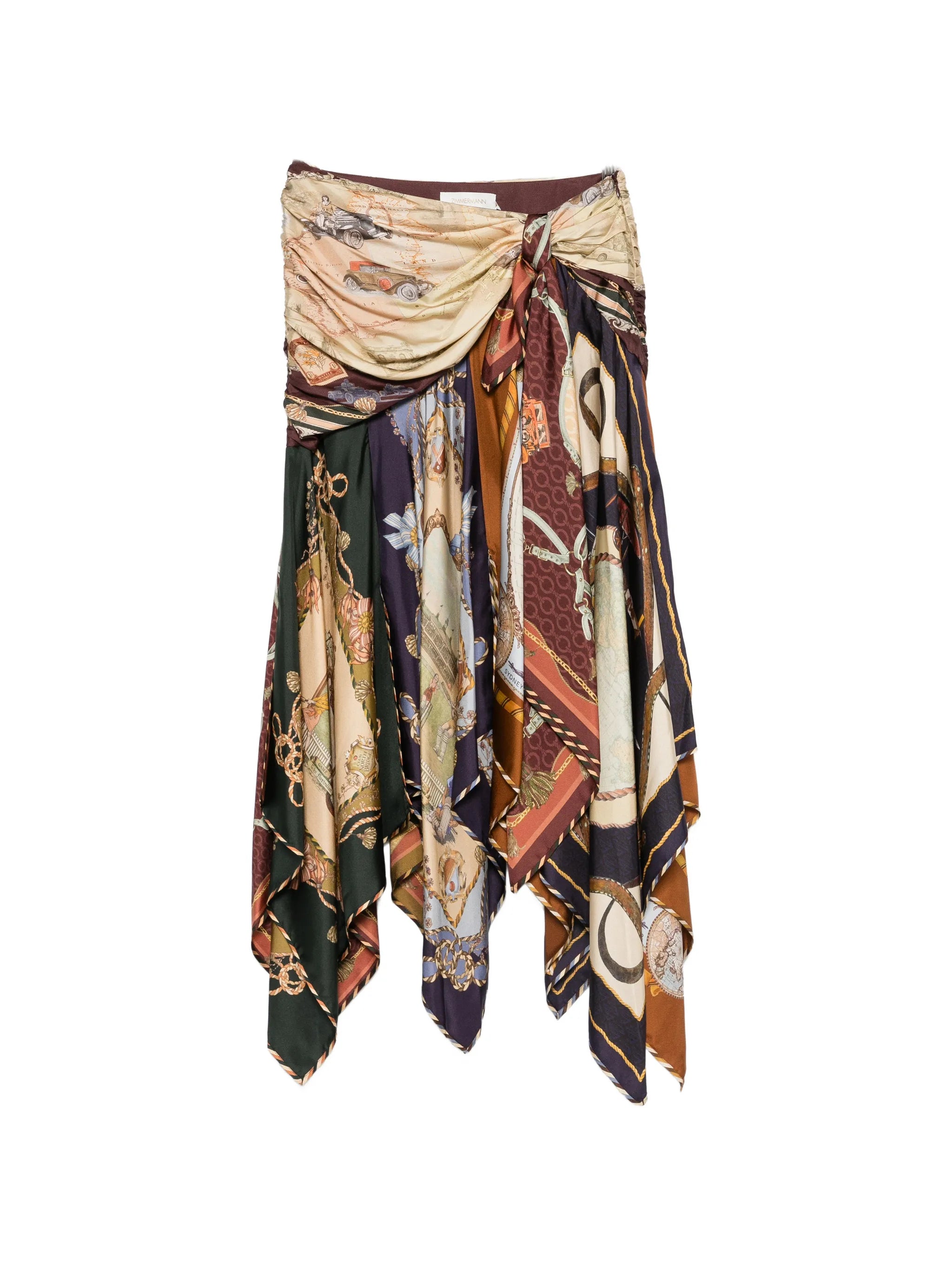 spliced scarf handkerchief-hem skirt