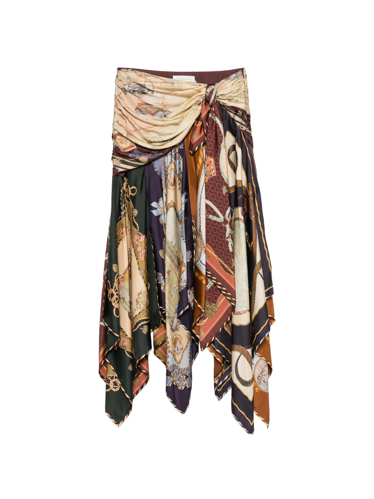 spliced scarf handkerchief-hem skirt