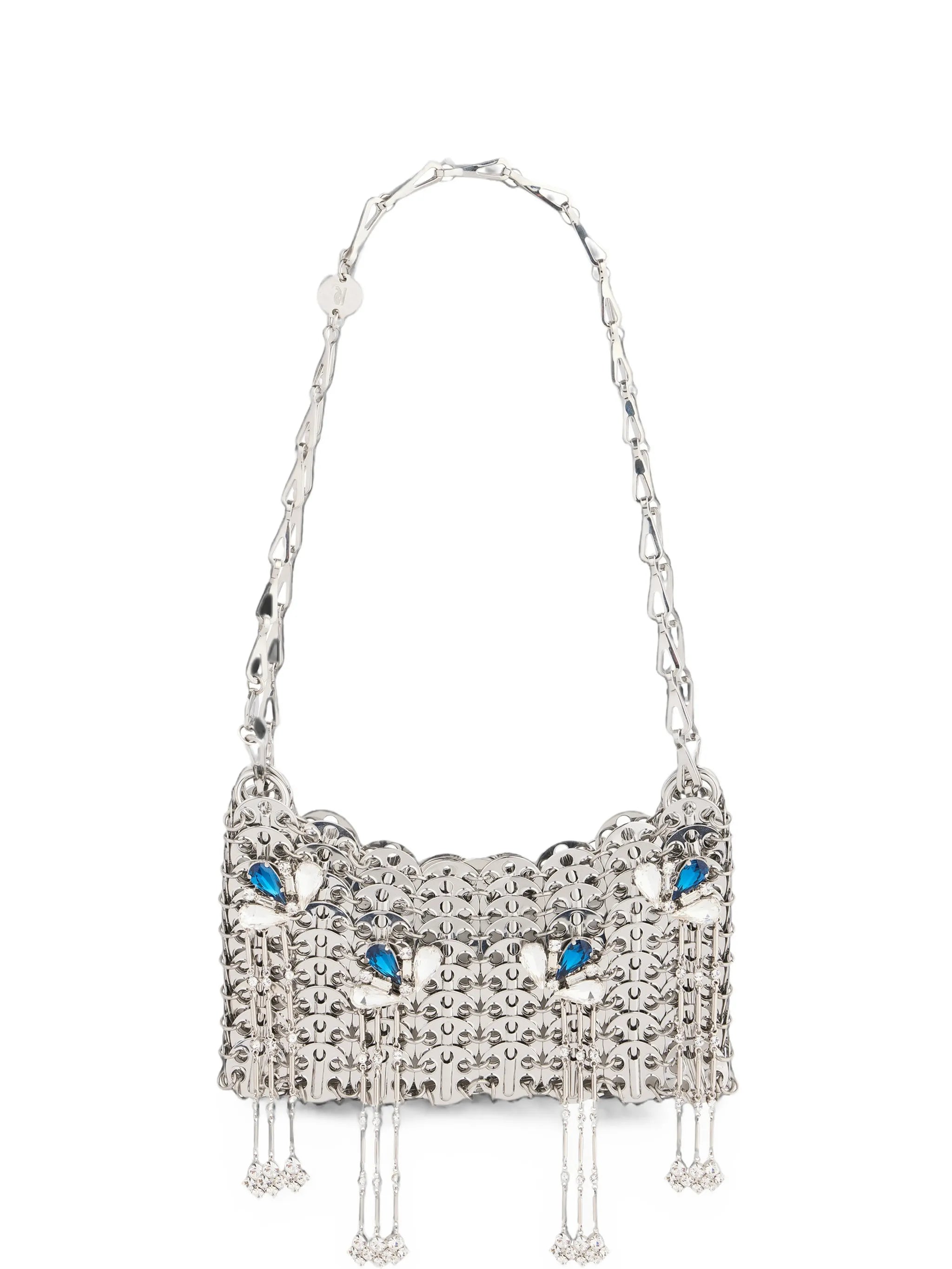 1969 Nano silver bag with blue and silver signature jewels