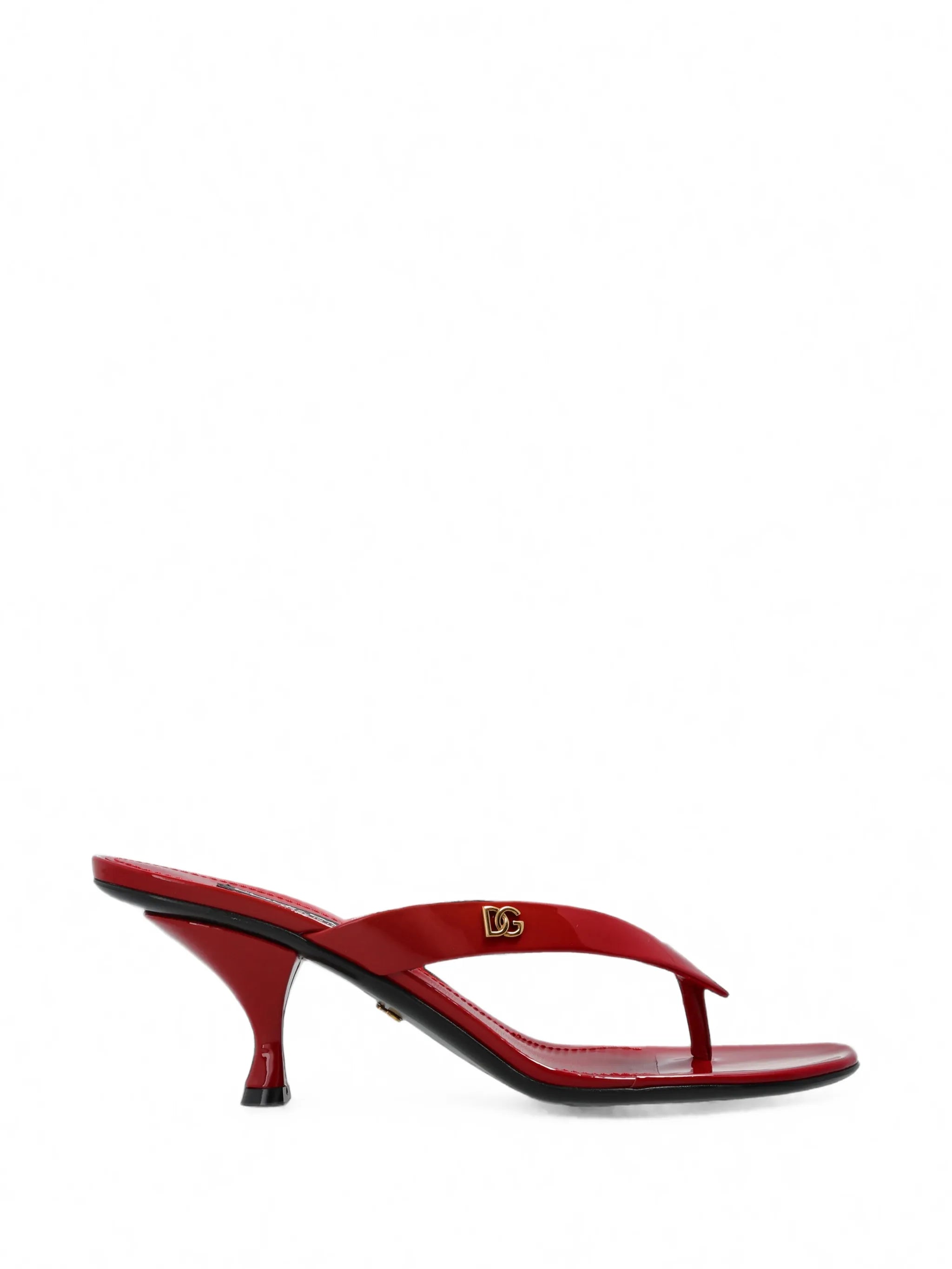 DG logo patent leather sandals