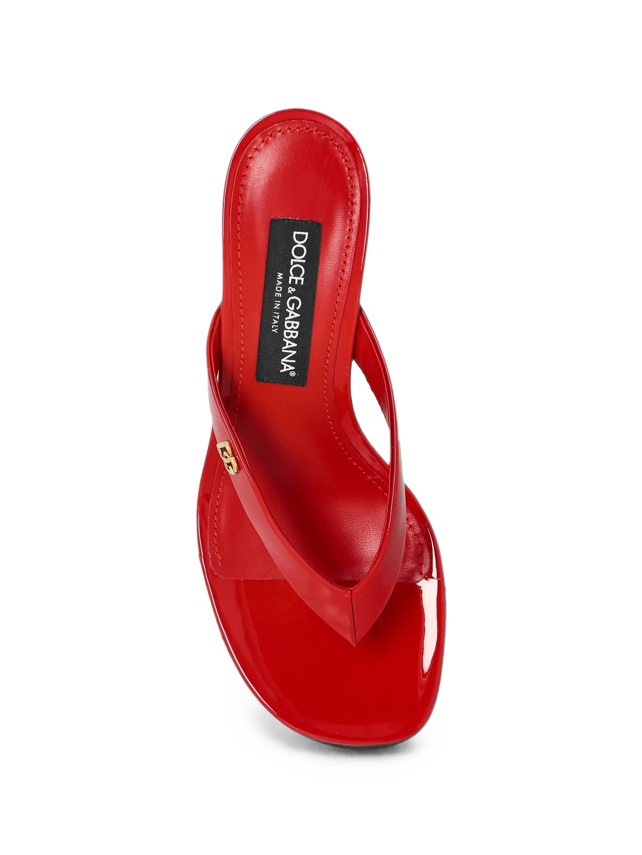 DG logo patent leather sandals