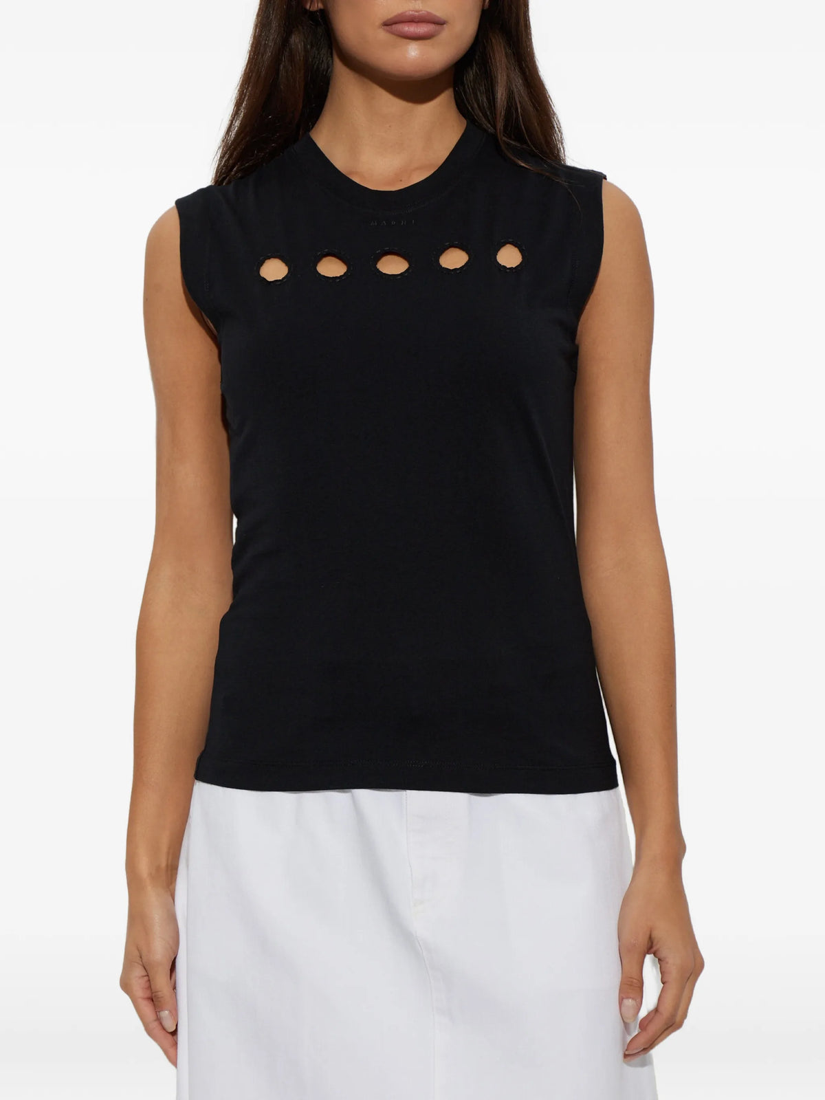 cut-out sleeveless tank top