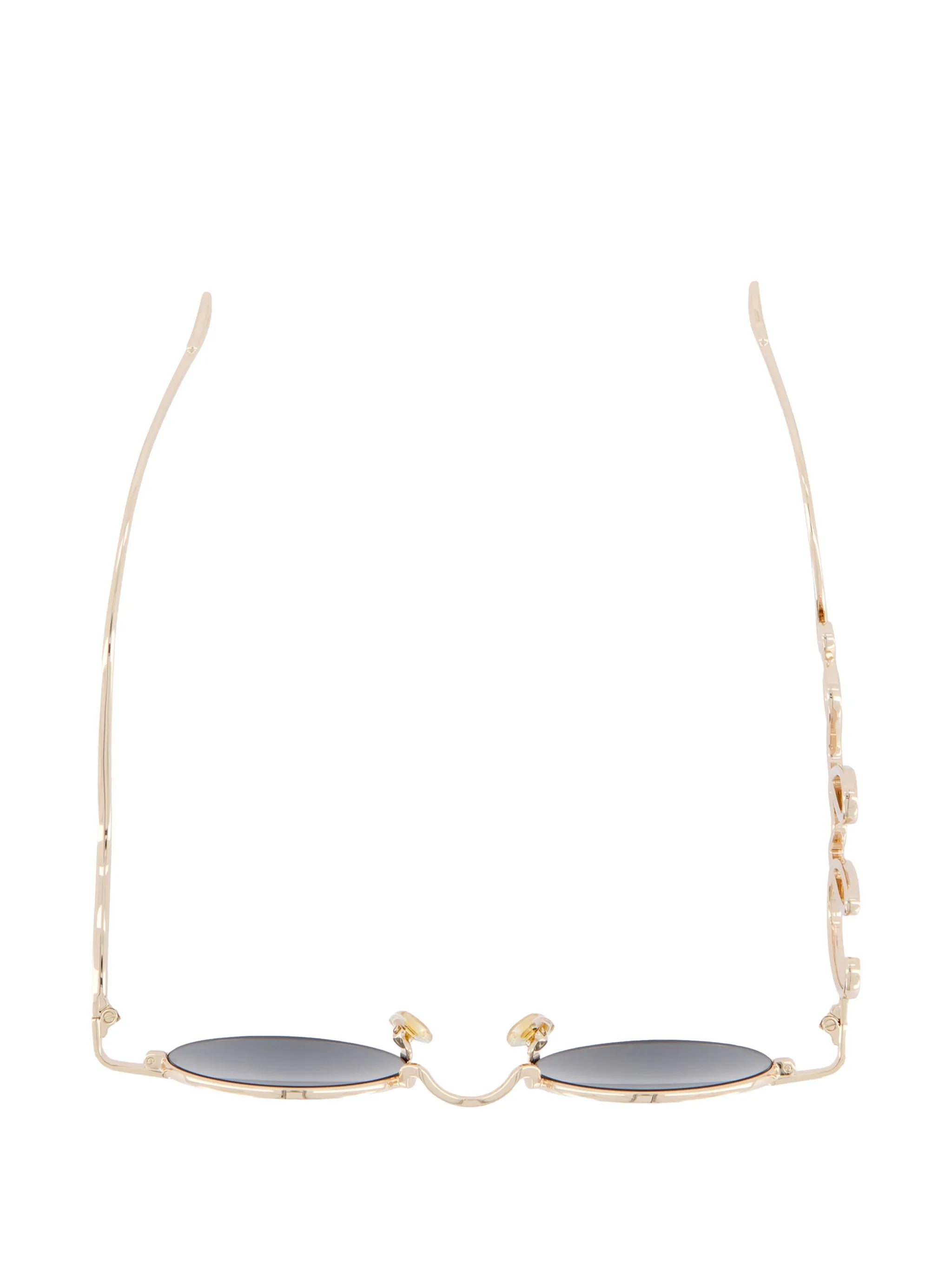 logo-arm round-frame sunglasses