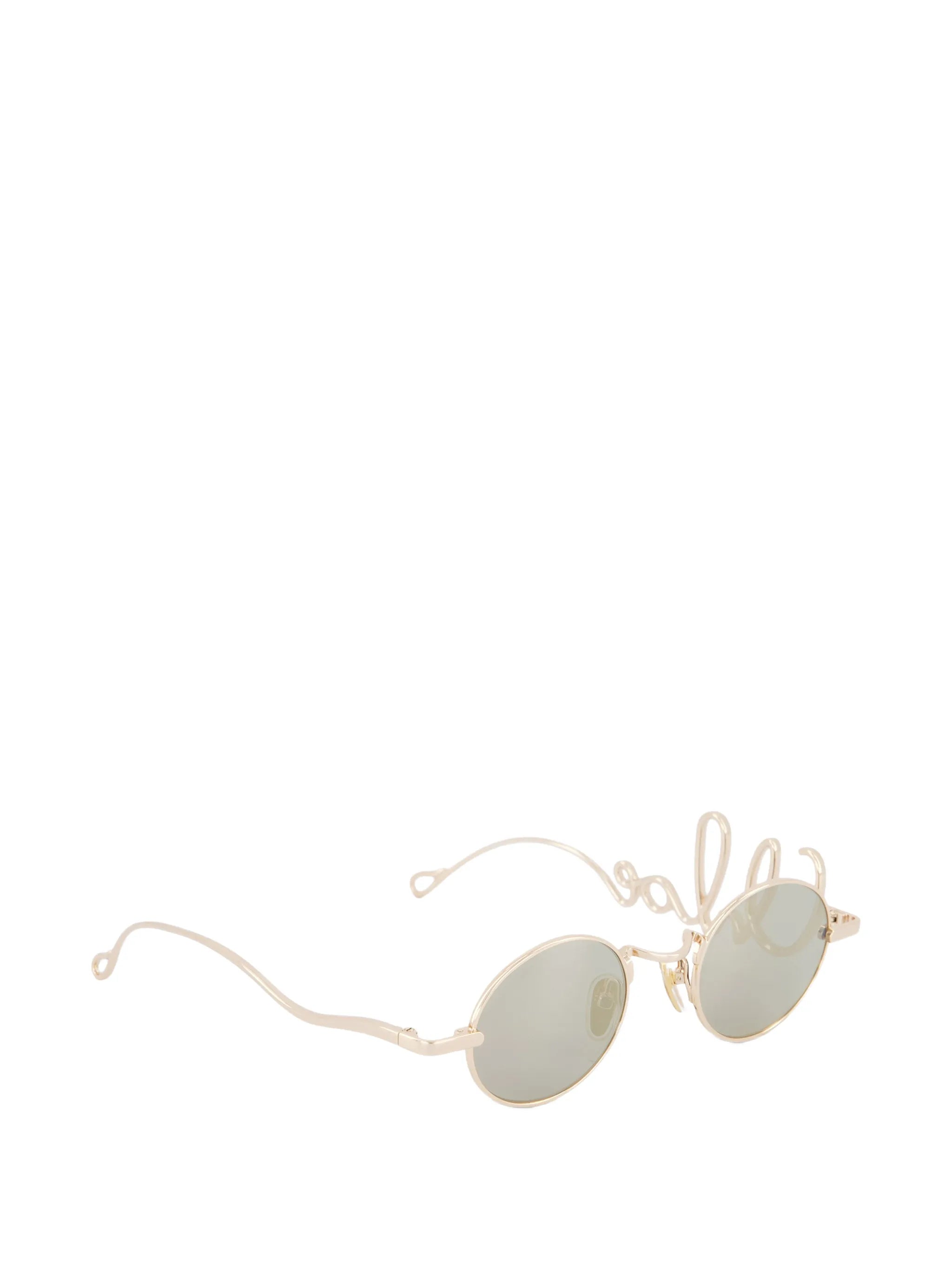 logo-arm oval-frame sunglasses