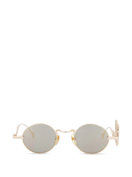 logo-arm round-frame sunglasses