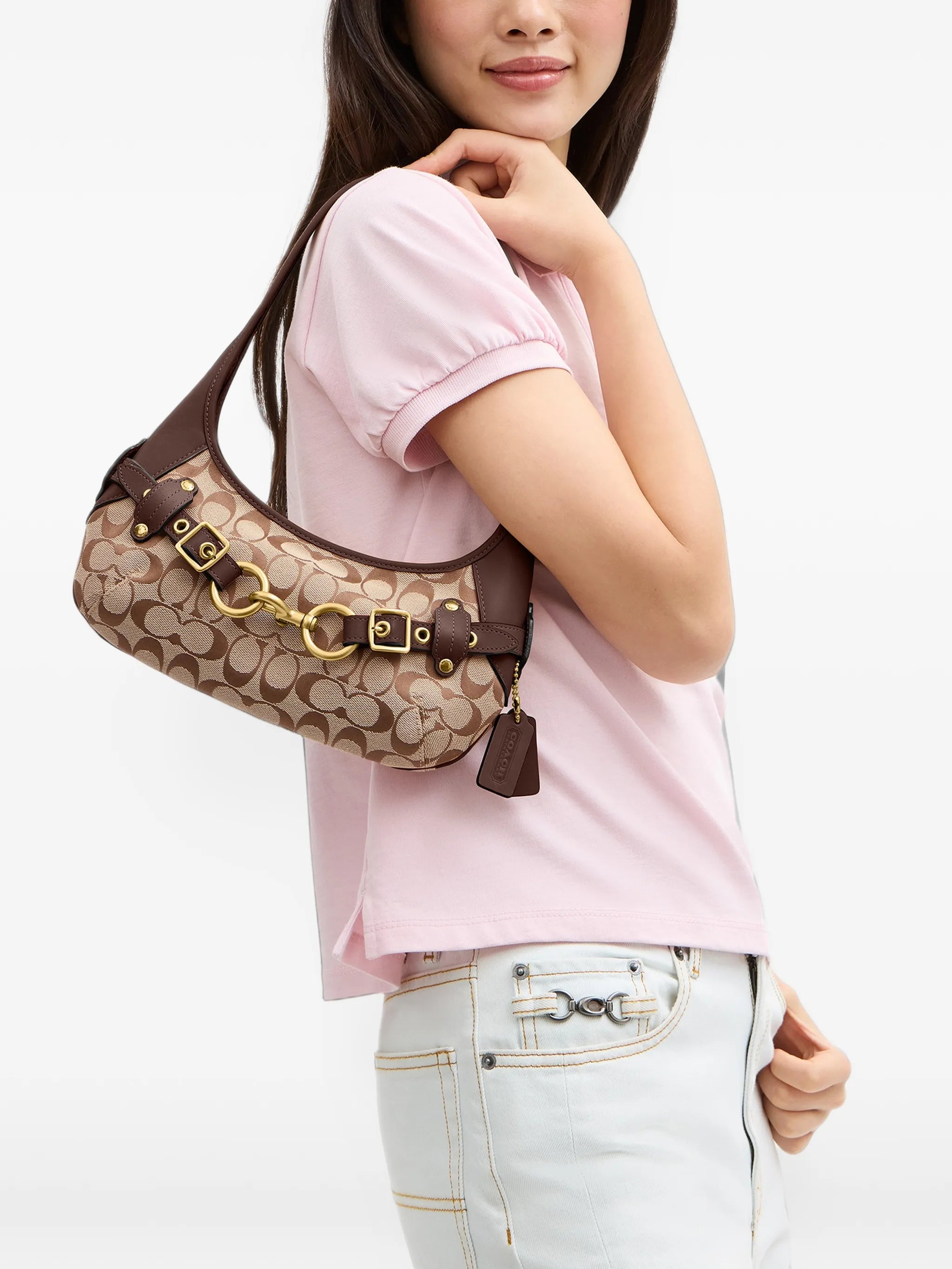 belted Ergo shoulder bag 26 In Signature jacquard