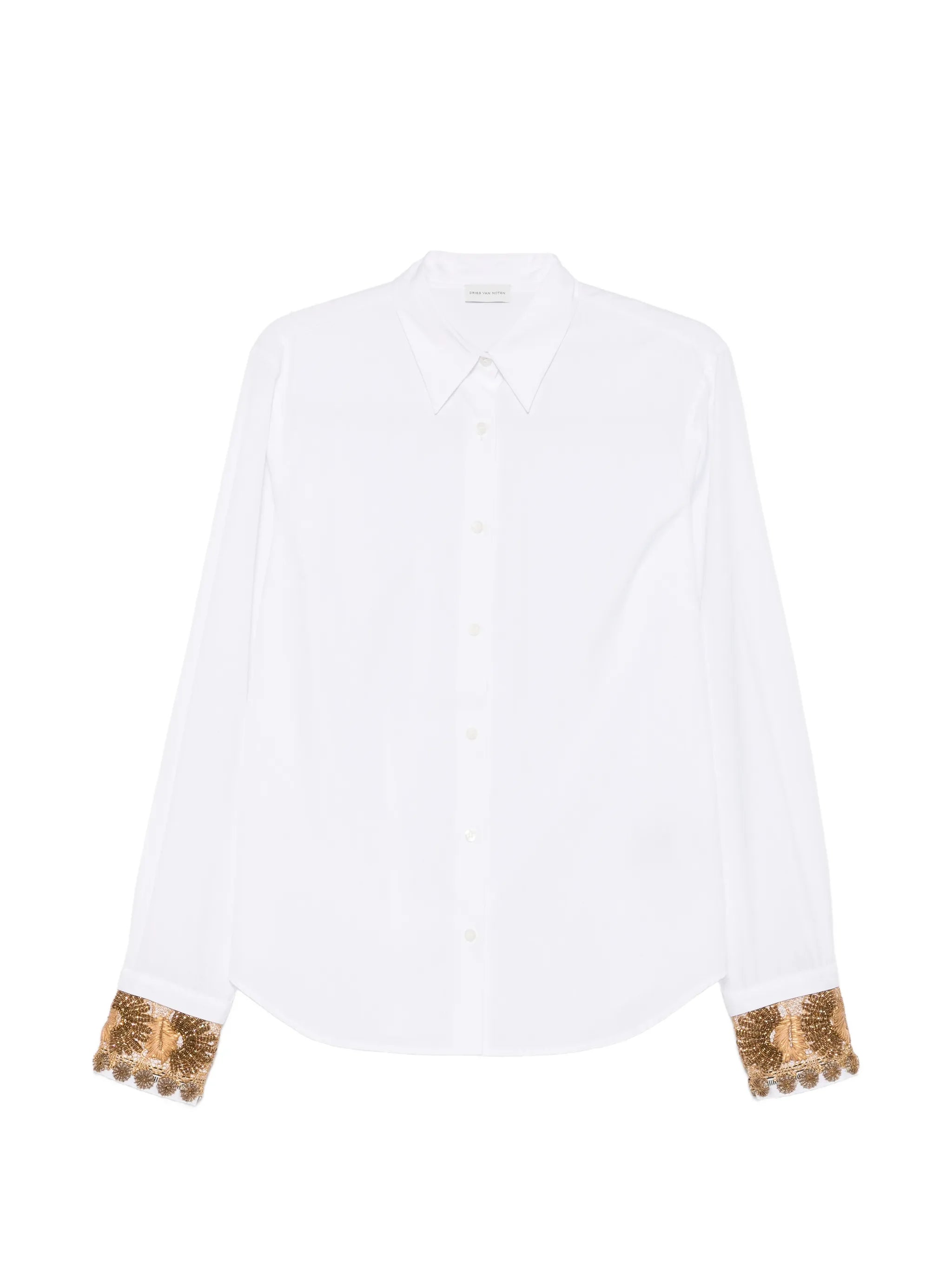 embellished-cuffs shirt