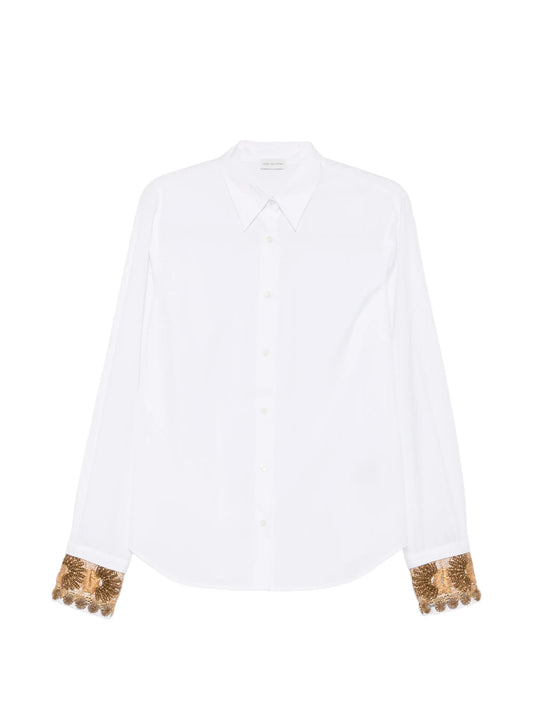 embellished-cuffs shirt