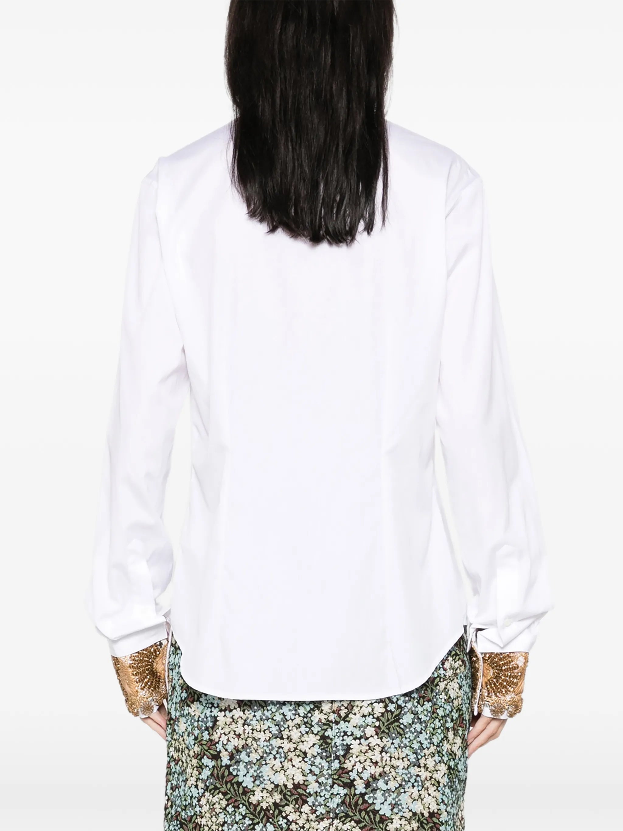 embellished-cuffs shirt