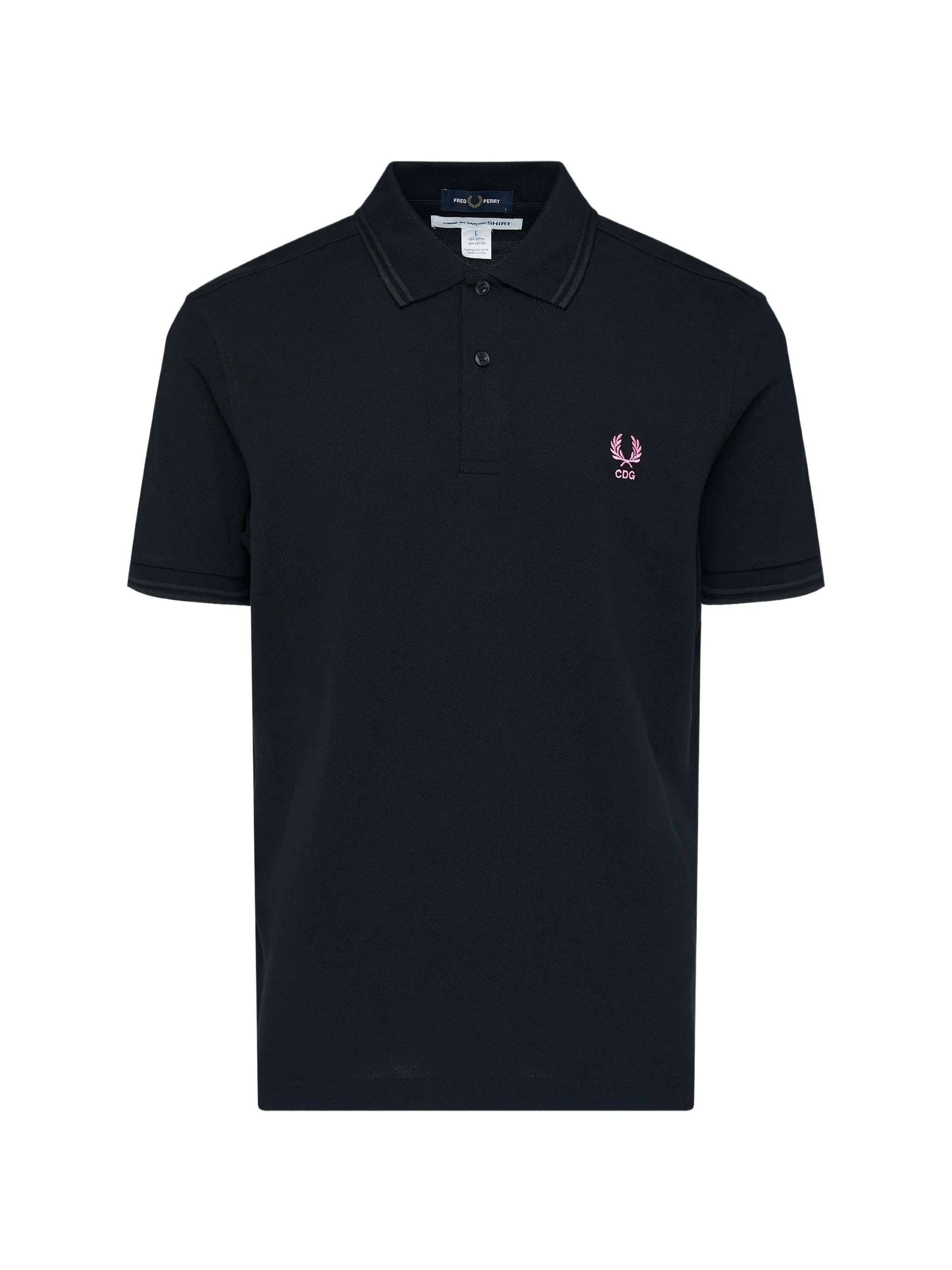 x Fred Perry logo-embroidered tipped polo shirt