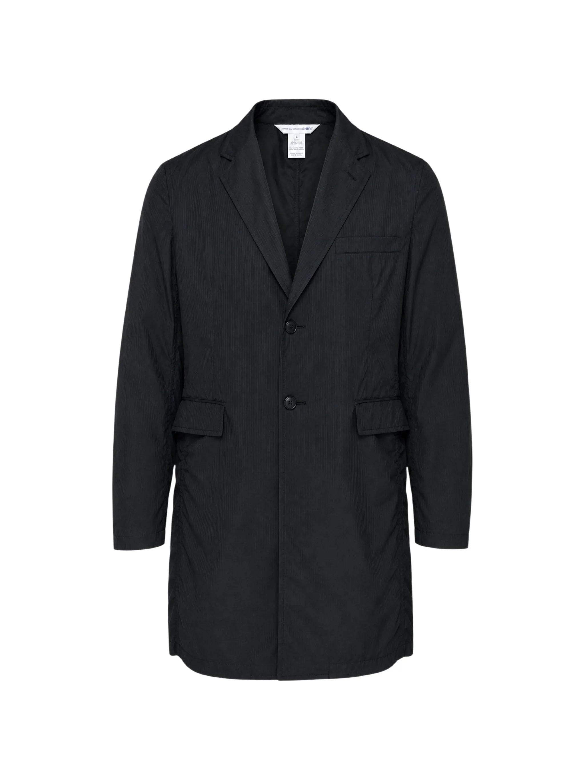 pinstripe-pattern single-breasted coat