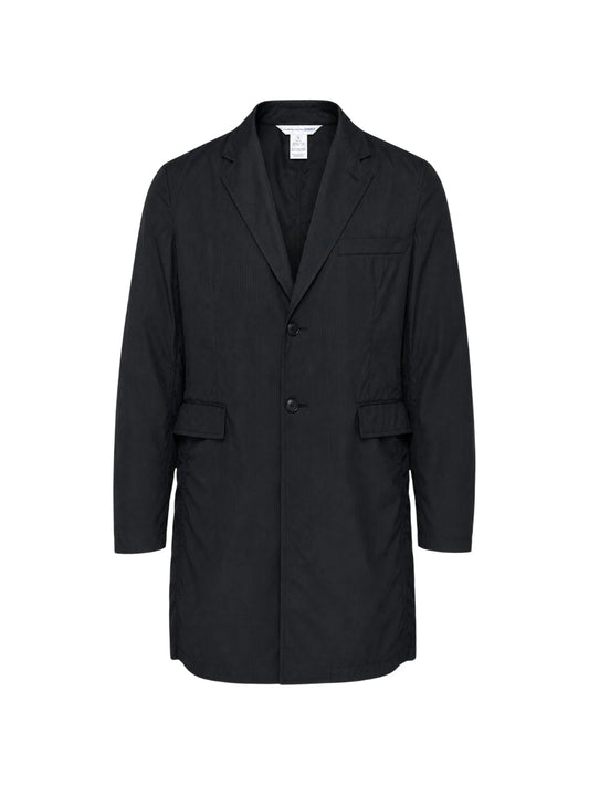 pinstripe-pattern single-breasted coat
