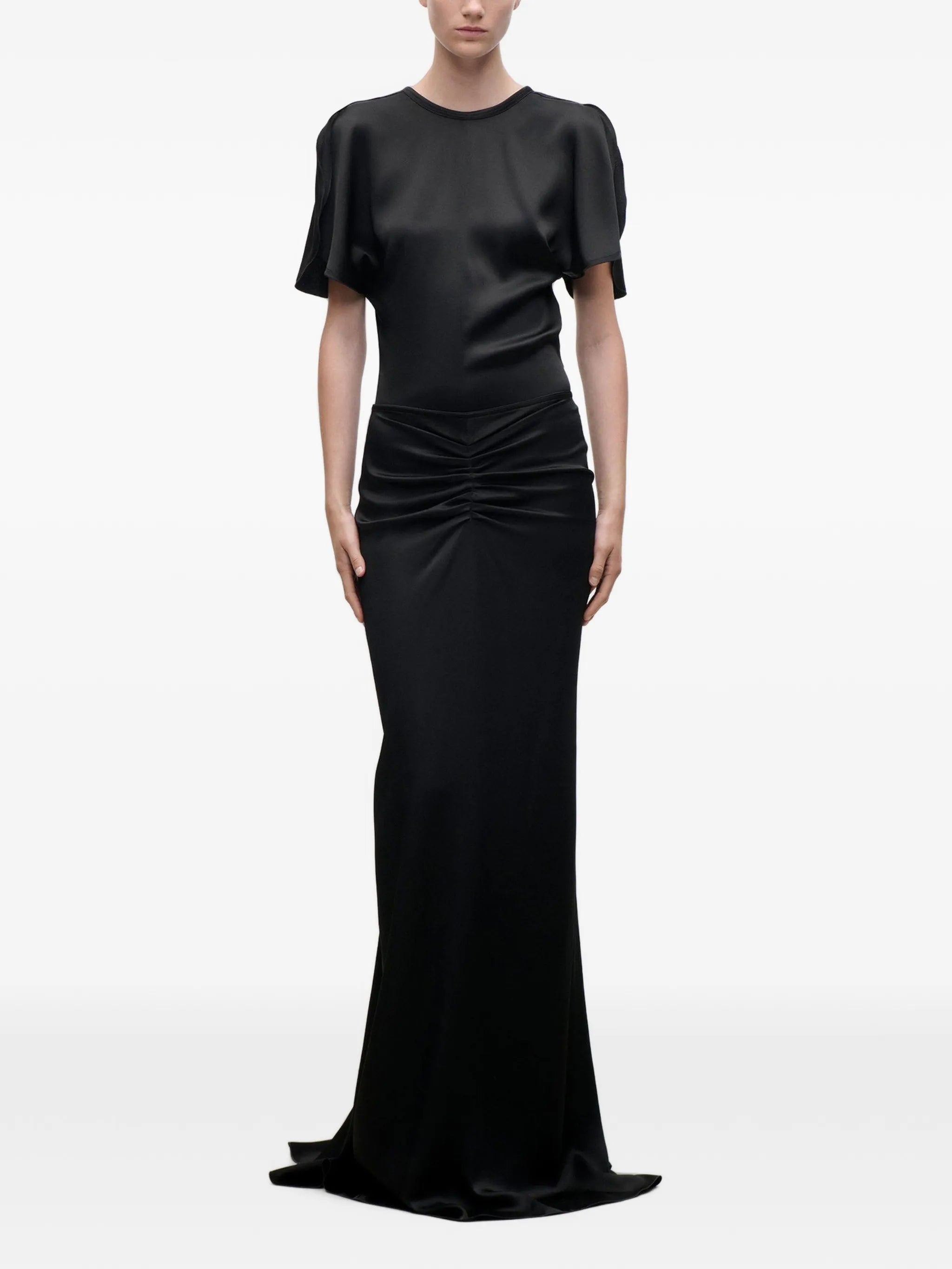 Isabella ruched maxi skirt