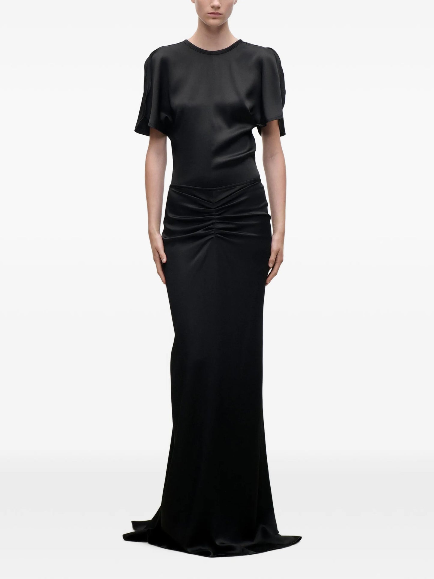 Isabella ruched maxi skirt