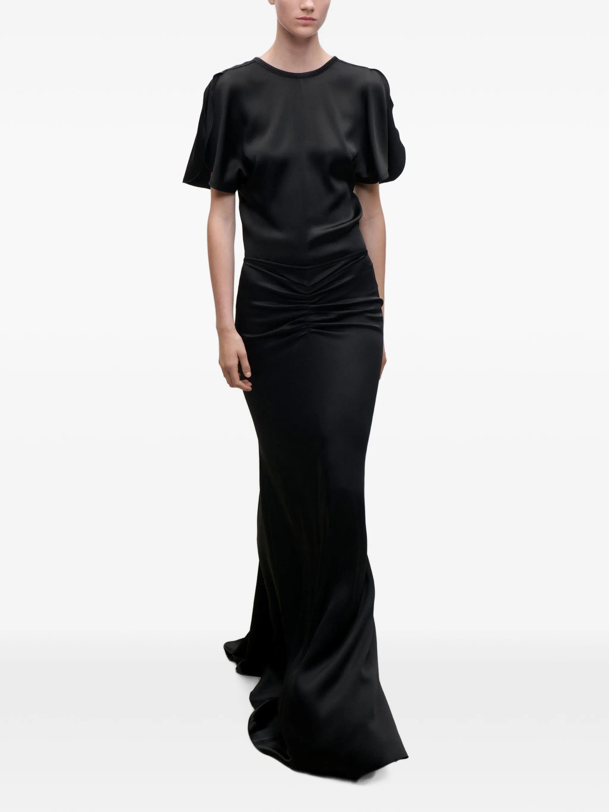 Isabella ruched maxi skirt
