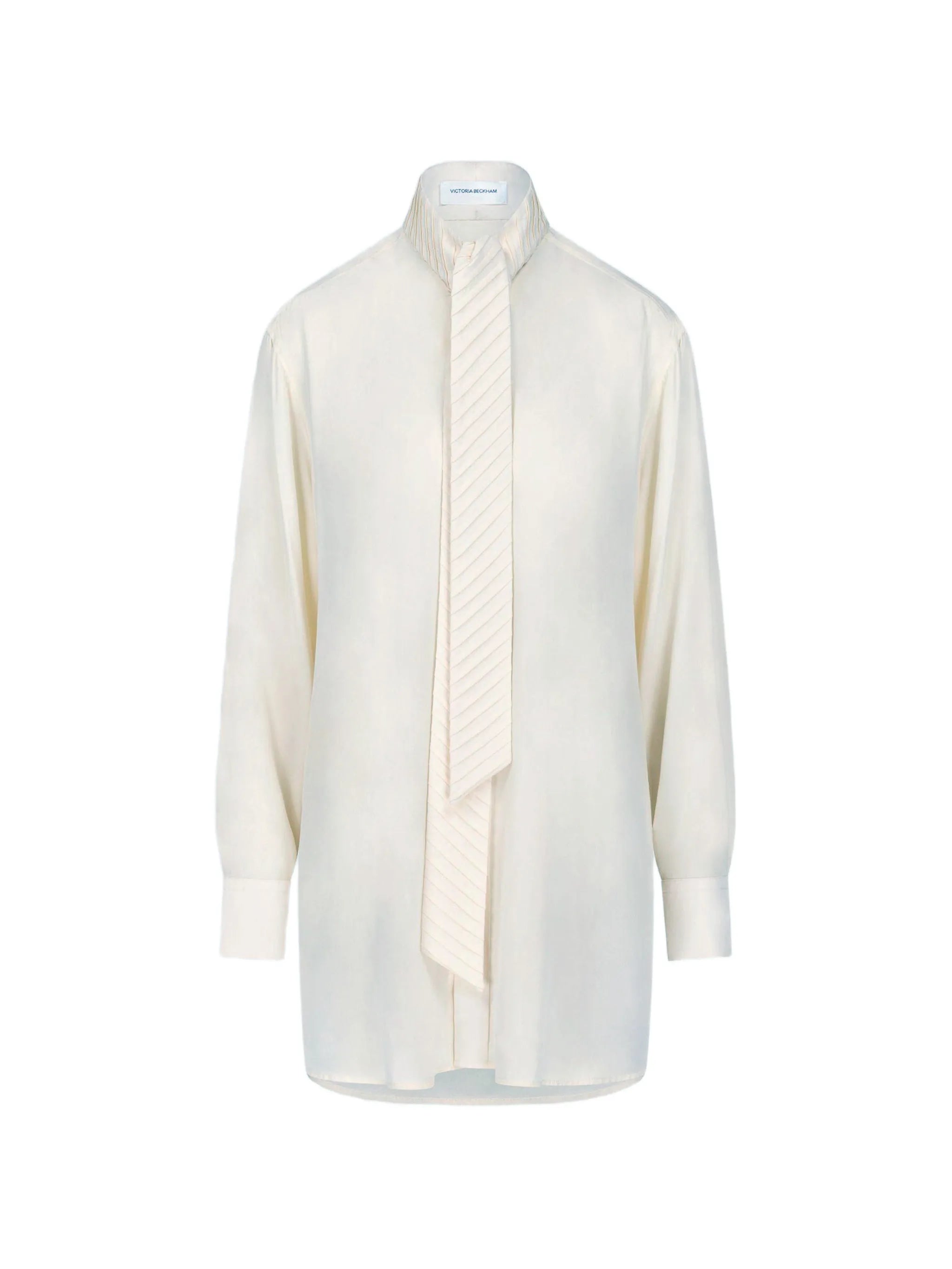 pleated scarf-detail blouse