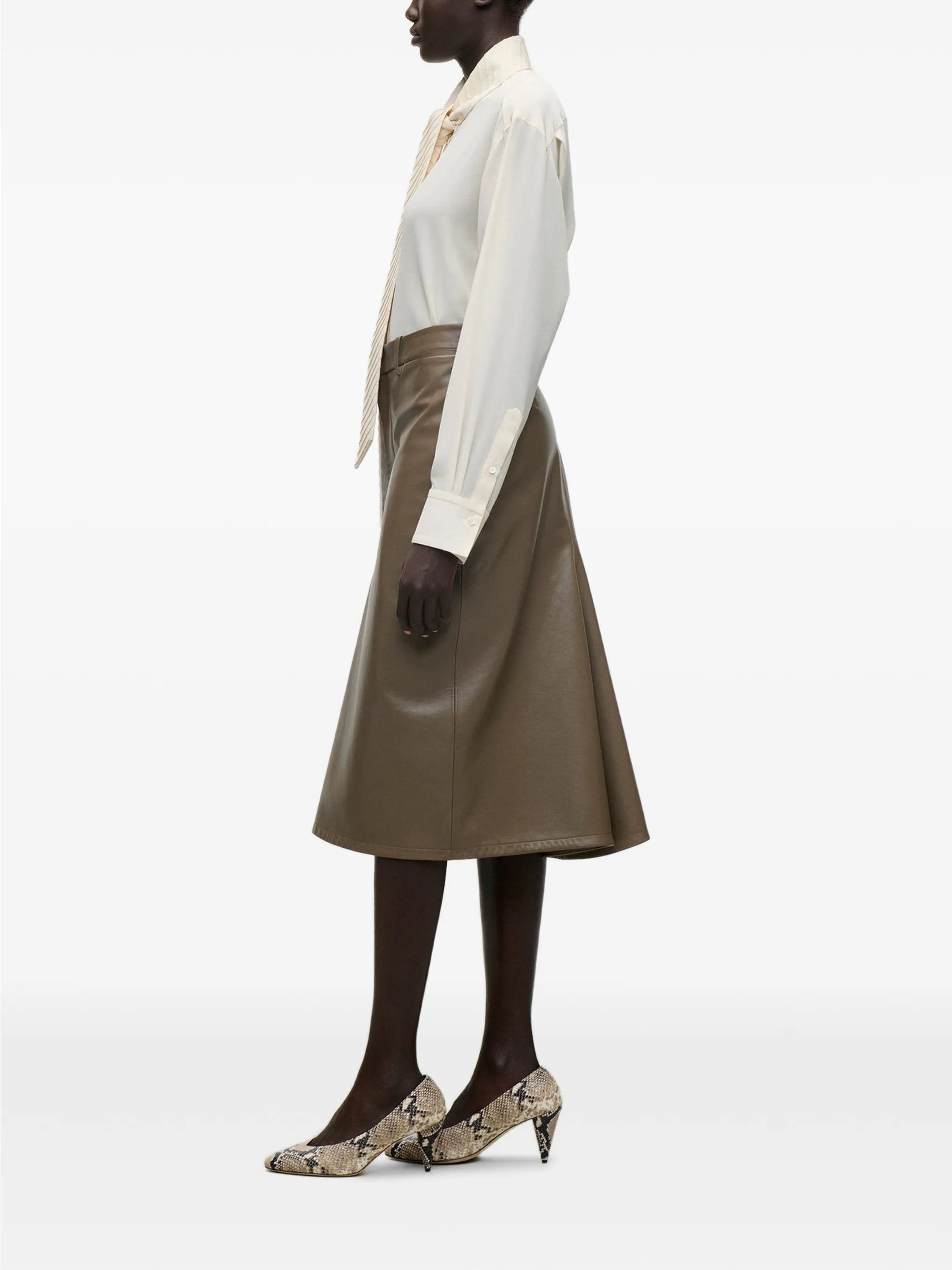 pleated scarf-detail blouse