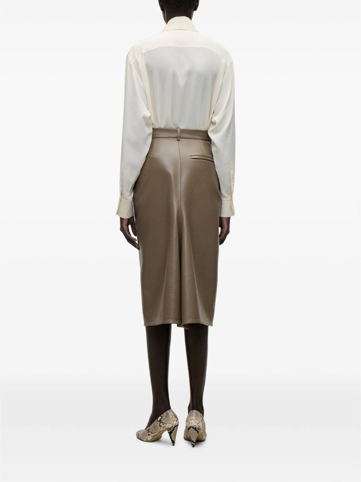 pleated scarf-detail blouse