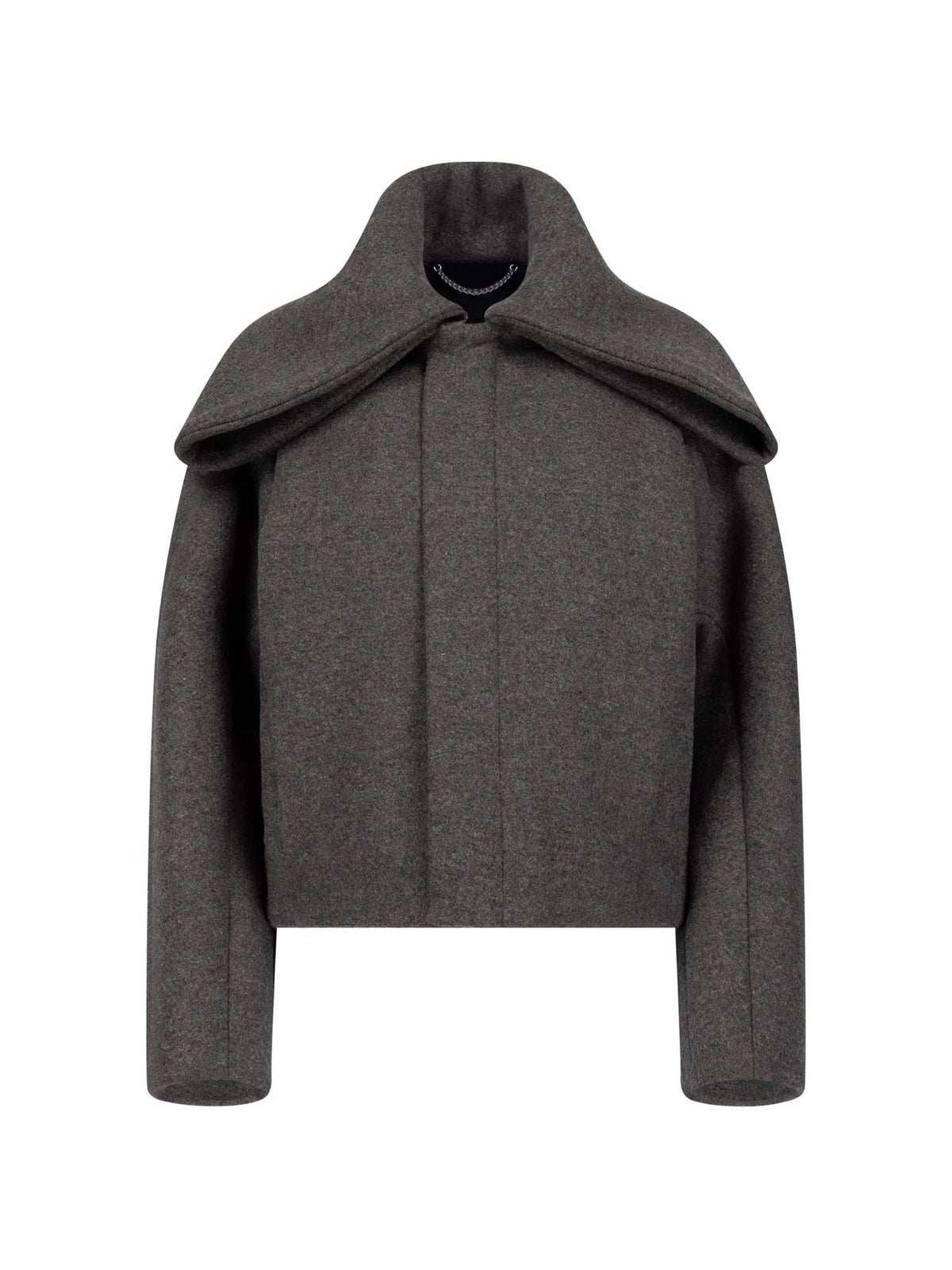 folded collar bomber jacket in grey