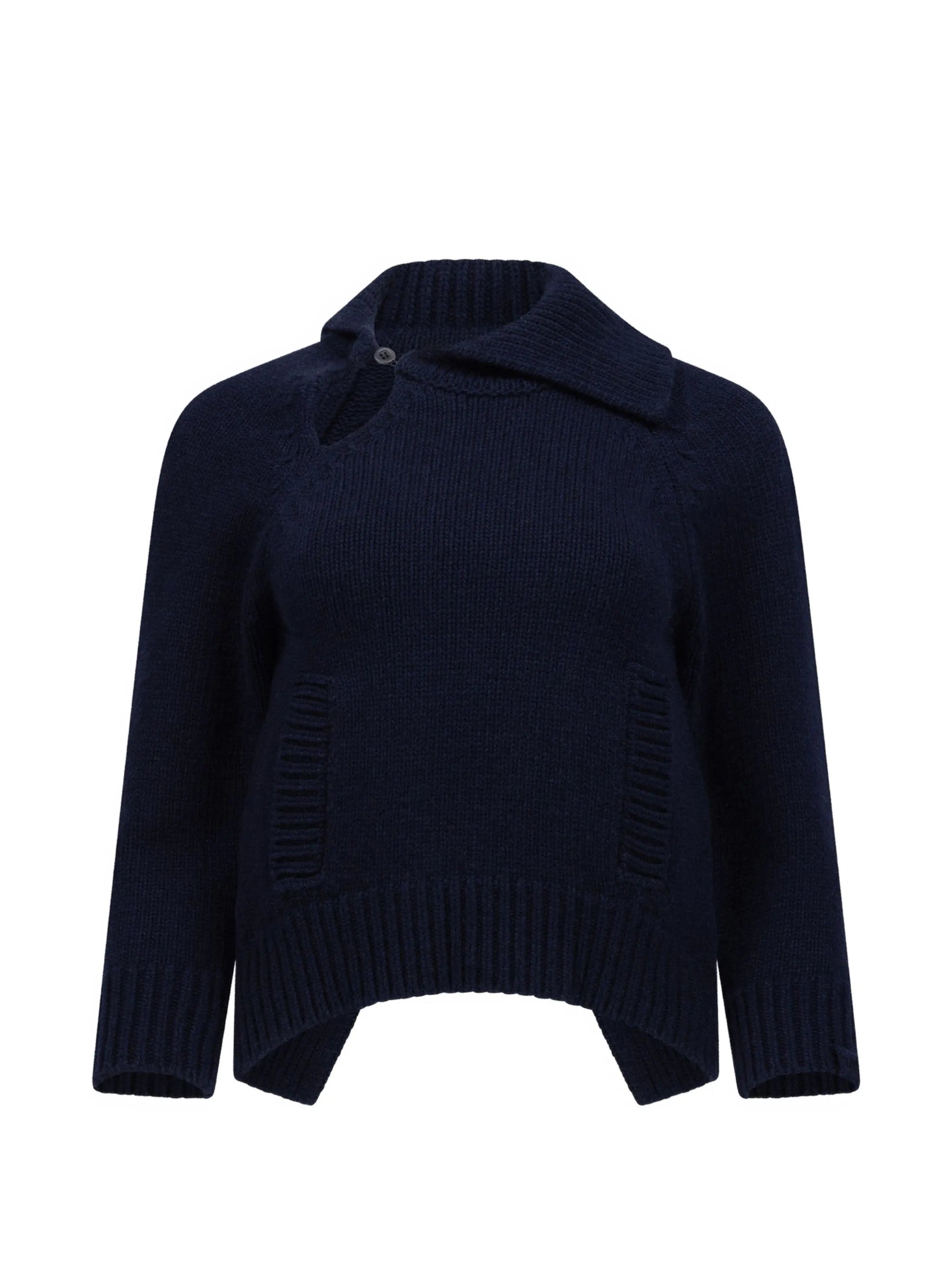 asymmetric collar sweater