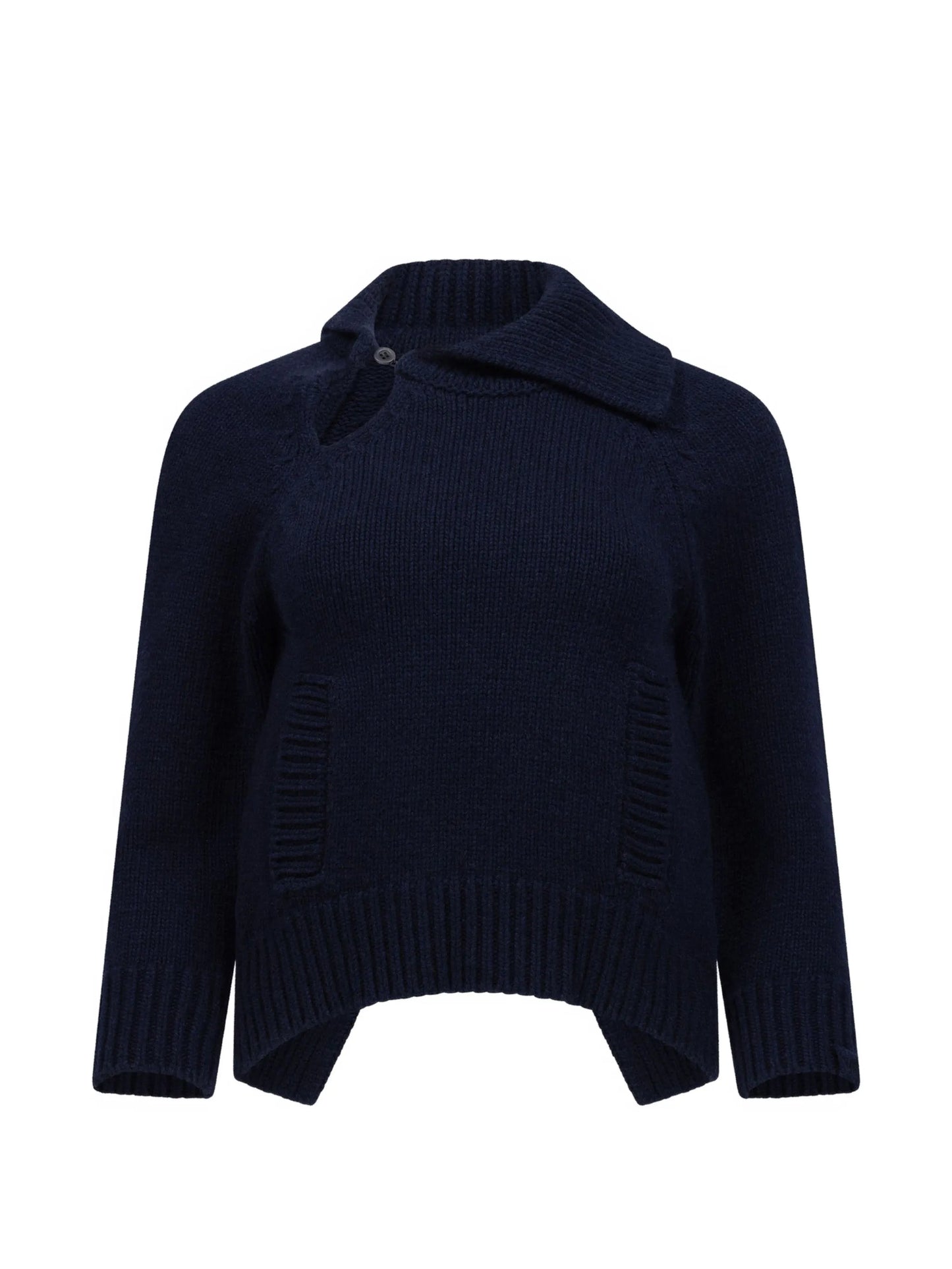 asymmetric collar sweater