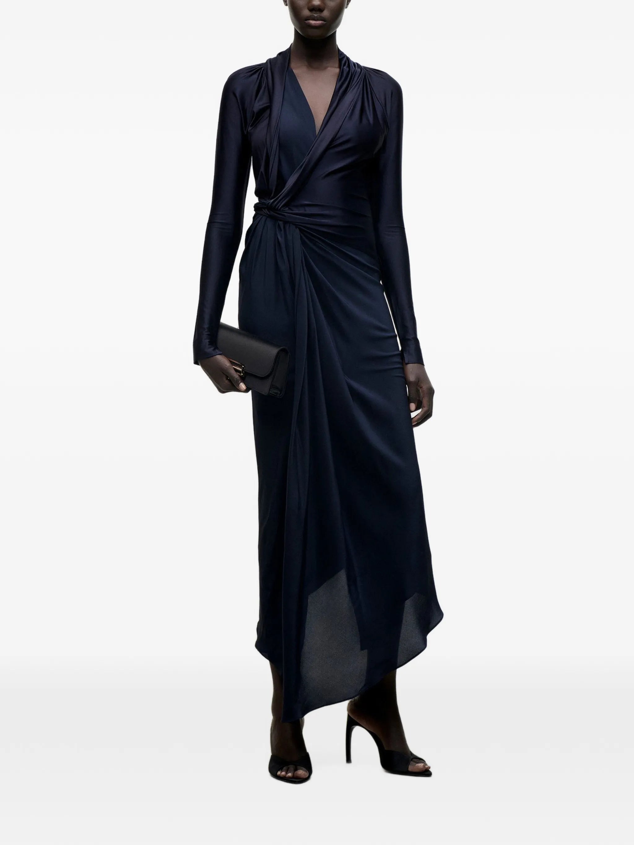 Lea knotted-detail midi dress