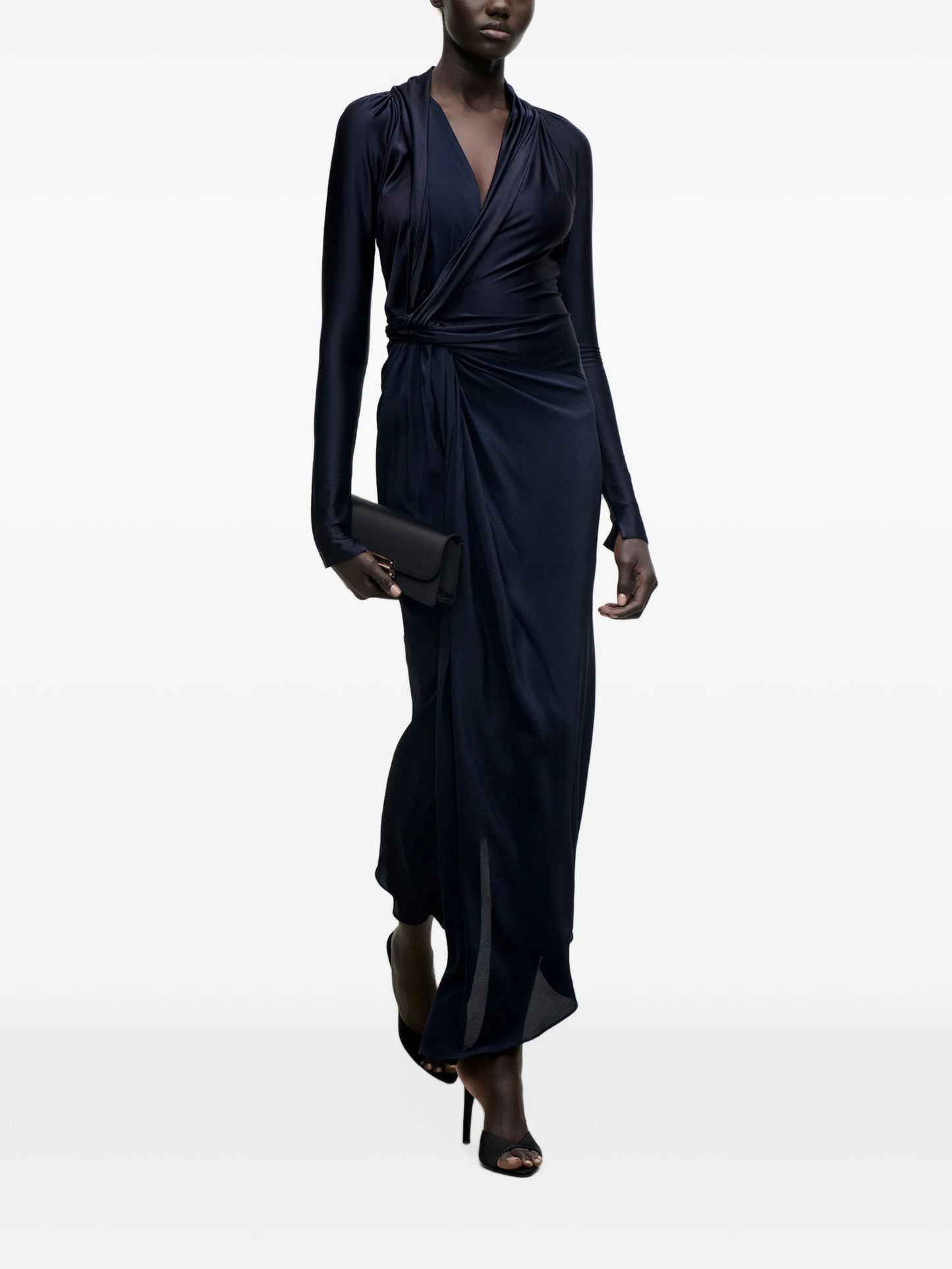 Lea knotted-detail midi dress