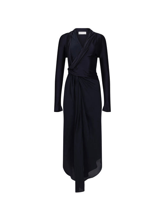 Lea knotted-detail midi dress