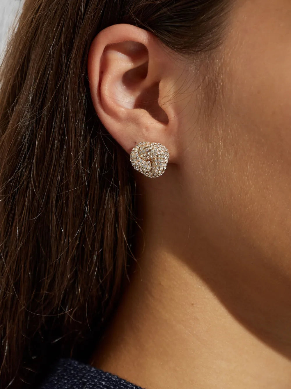 crystal-embellished knot earrings