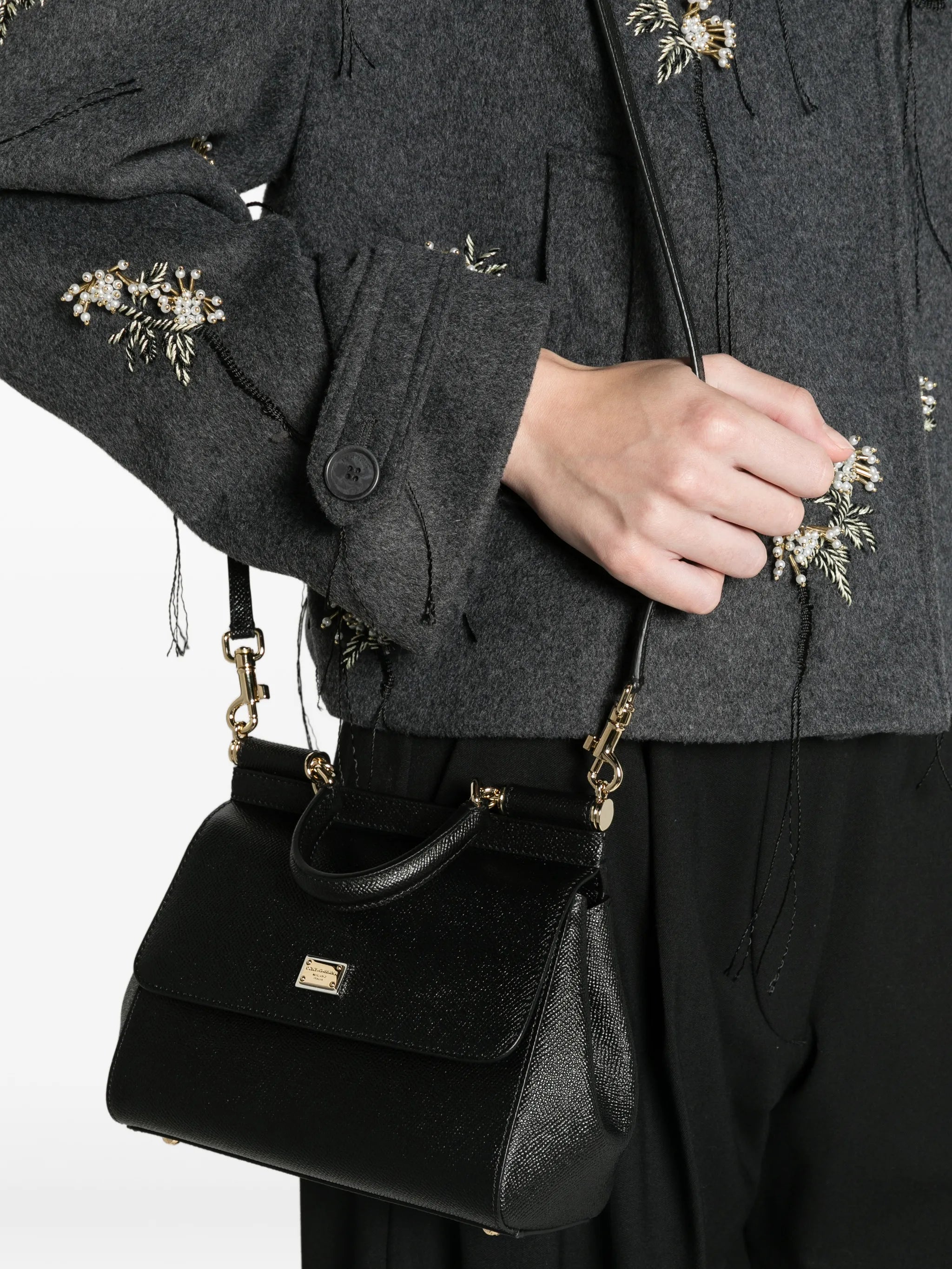 small Sicily handbag in dauphine calfskin