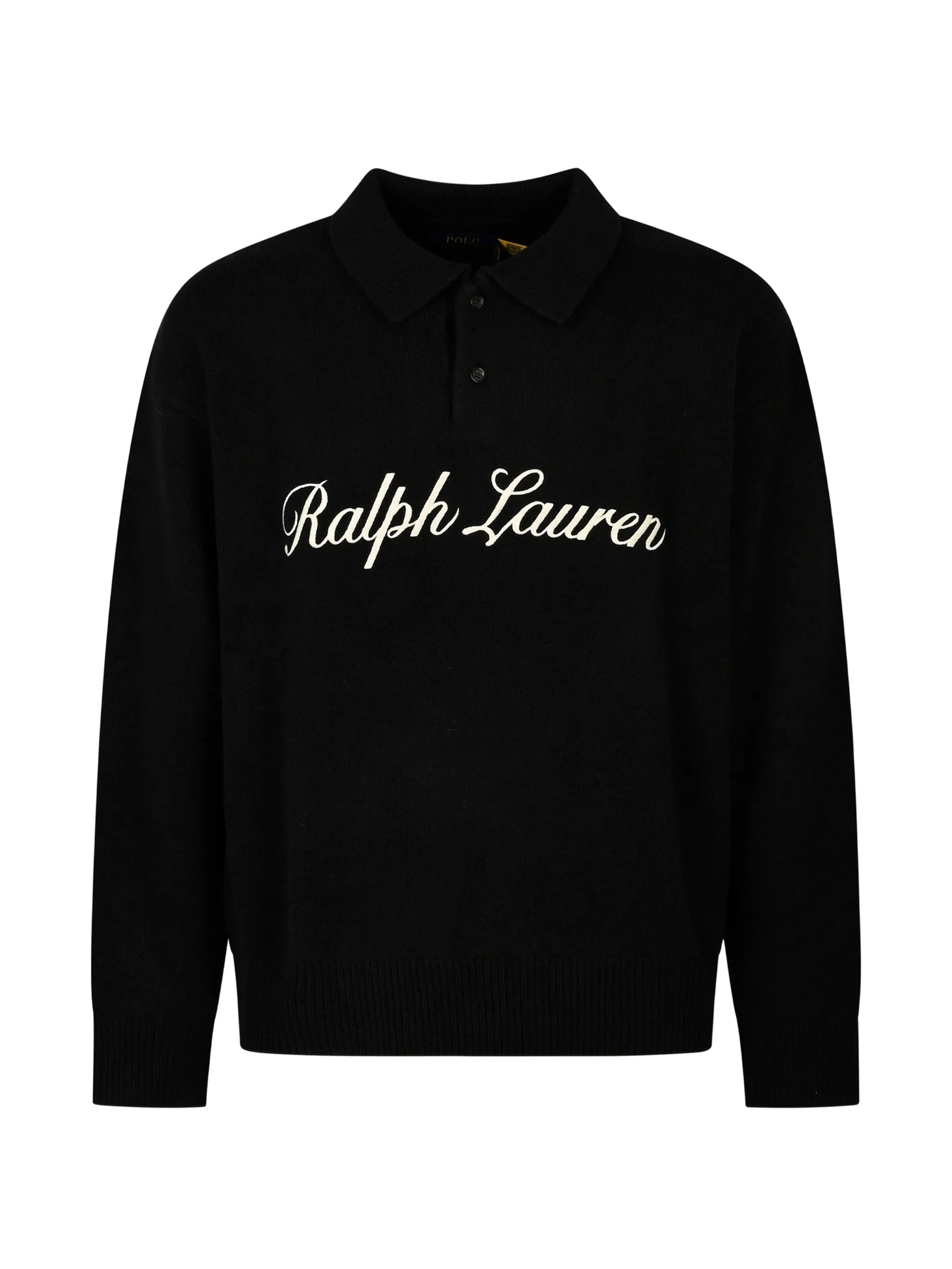 logo-embroidered polo-collar sweater