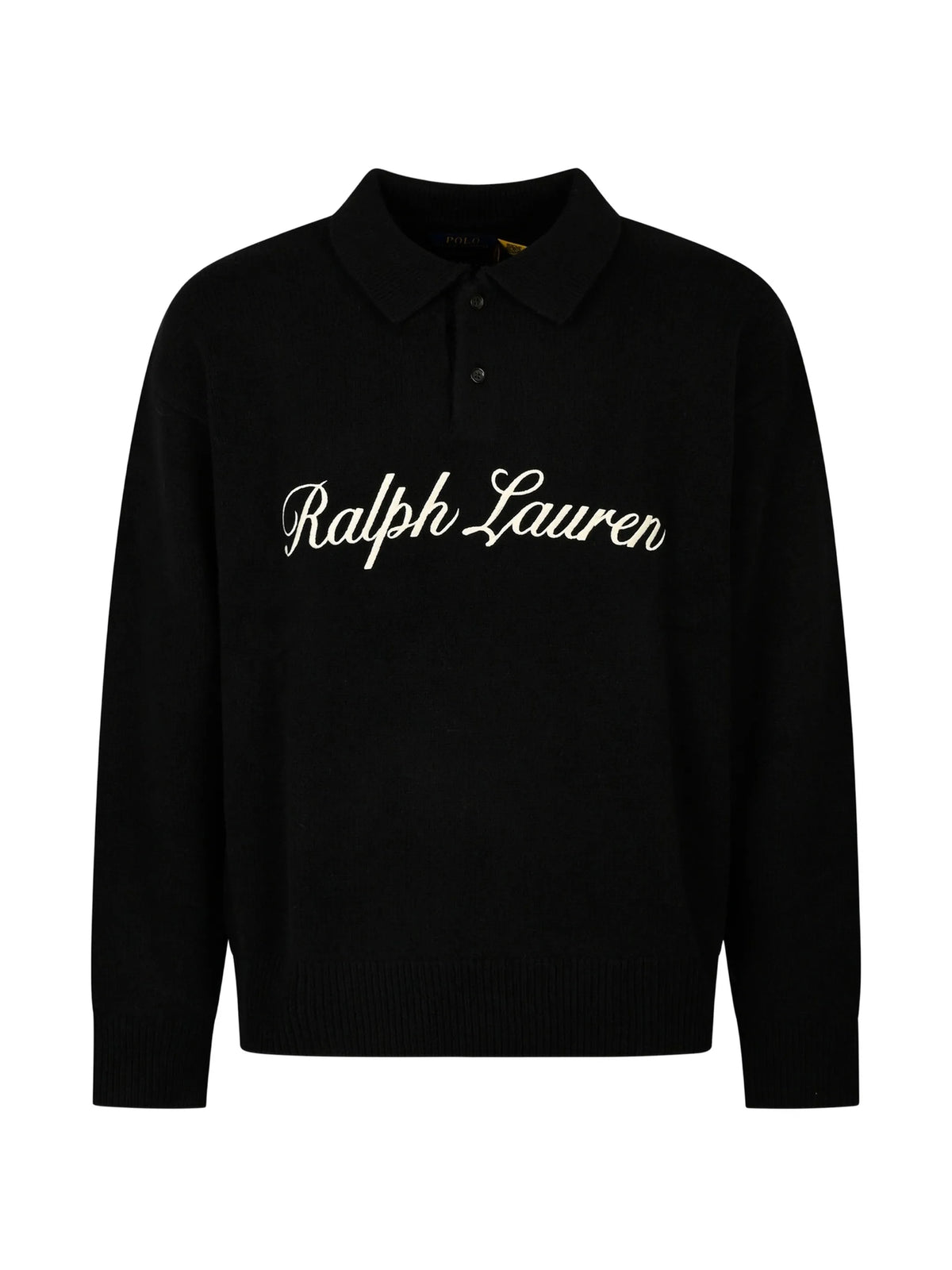 logo-embroidered polo-collar sweater