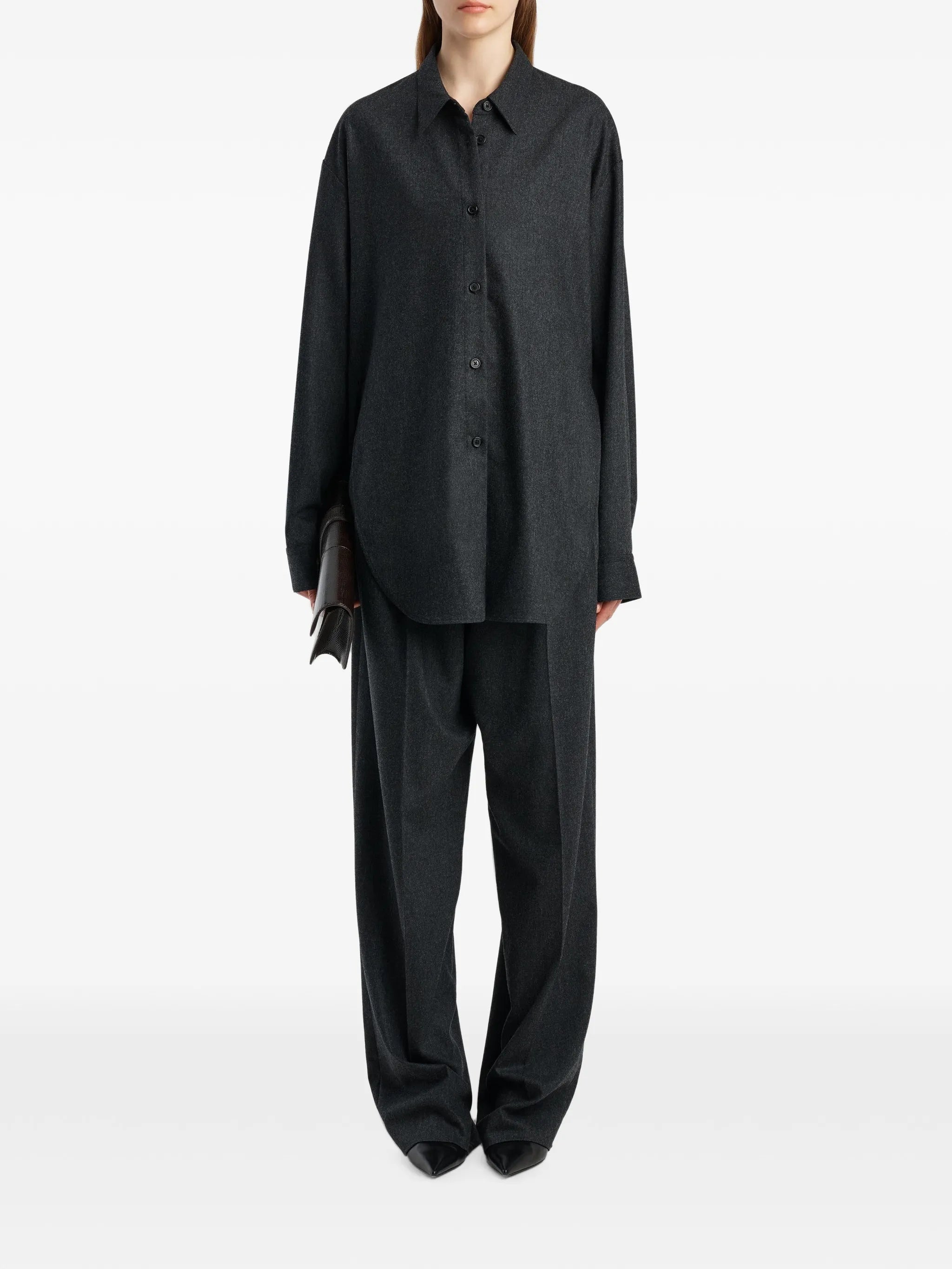 pleated wide-leg trousers