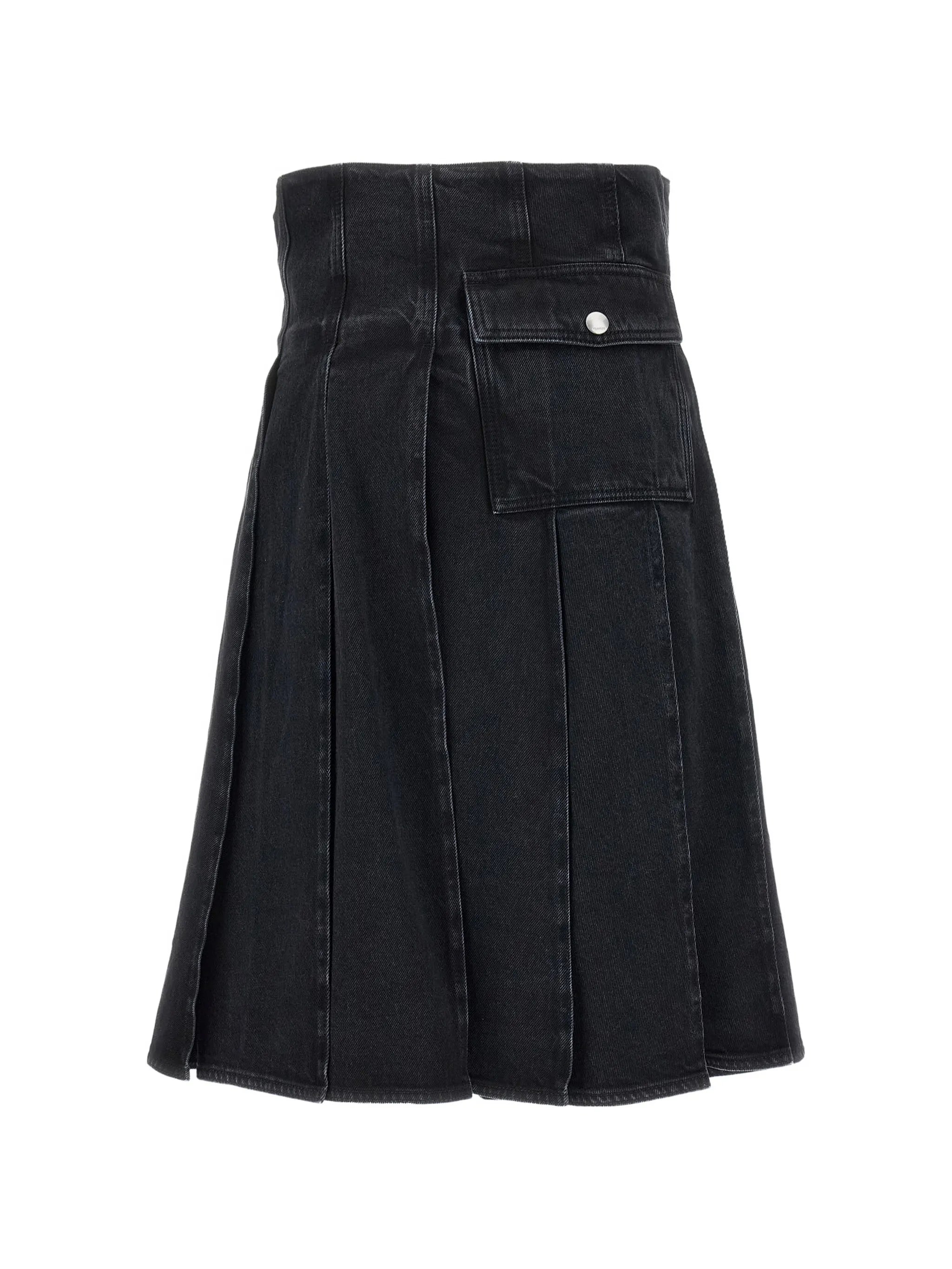 pleated-wrap maxi skirt