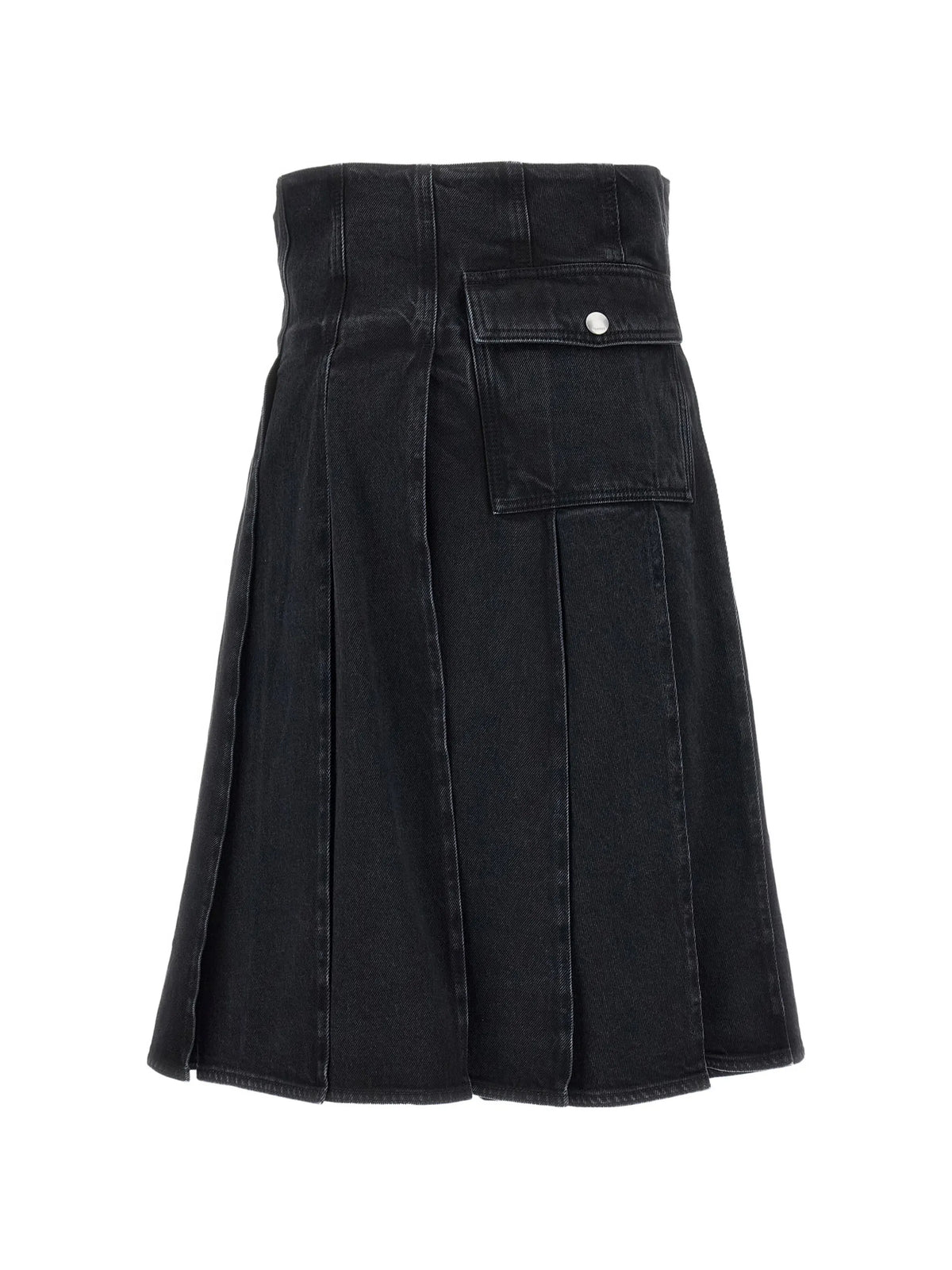 pleated-wrap maxi skirt
